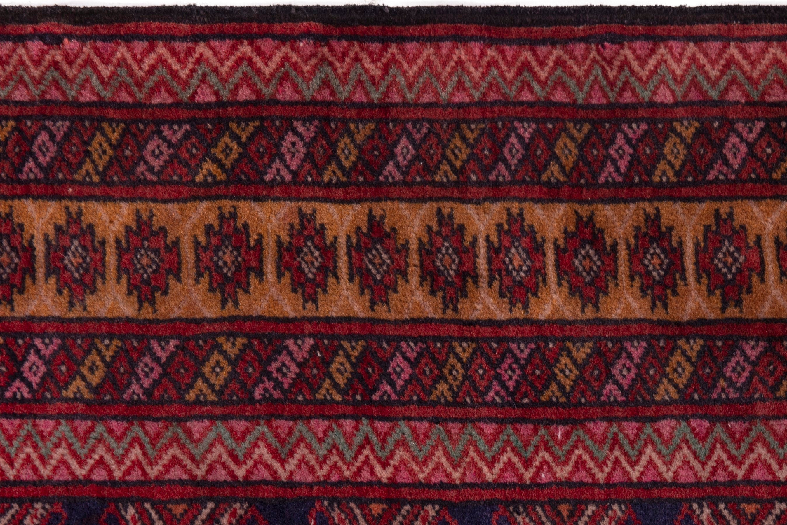Persian Torkaman accent rug in burgundy and deep red, view 6 of 8