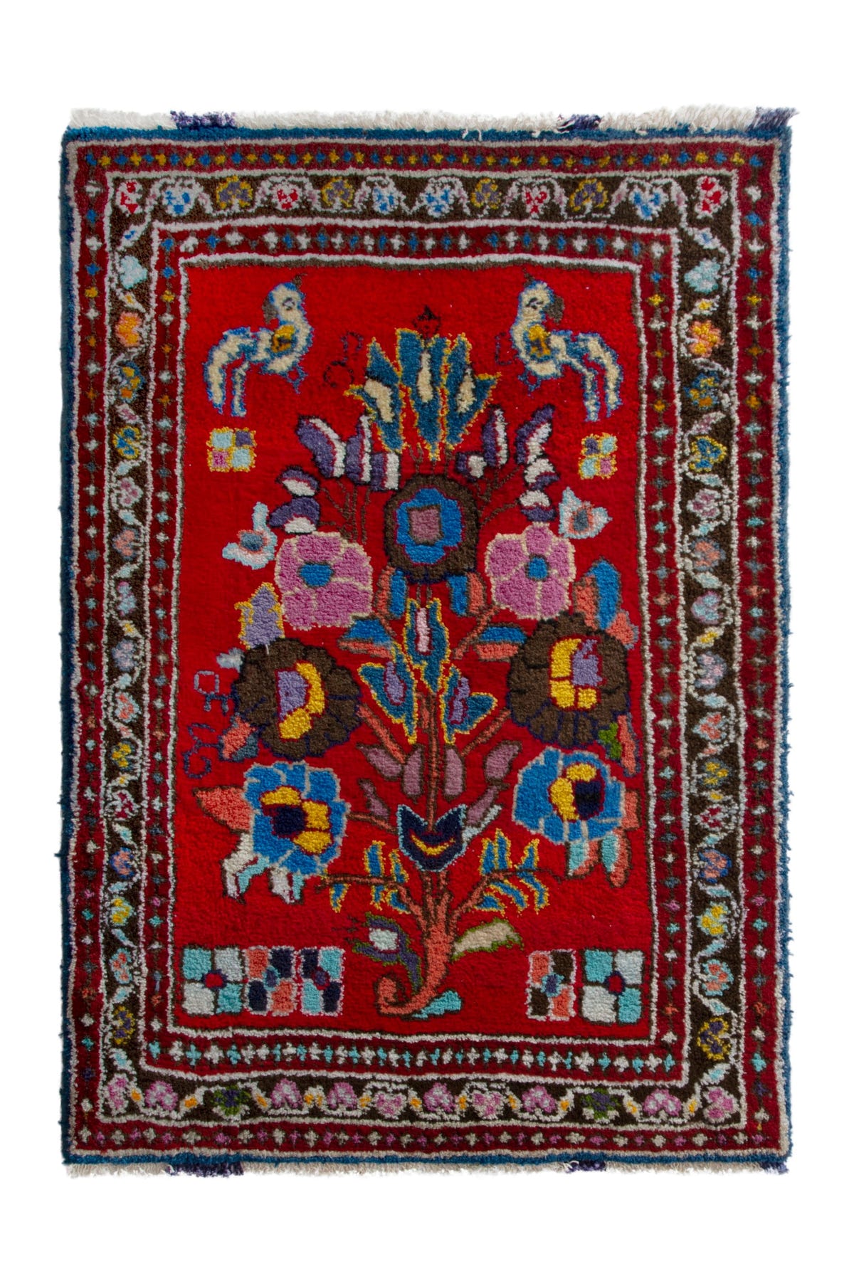 5238, Persian Hamadan Mini Rug