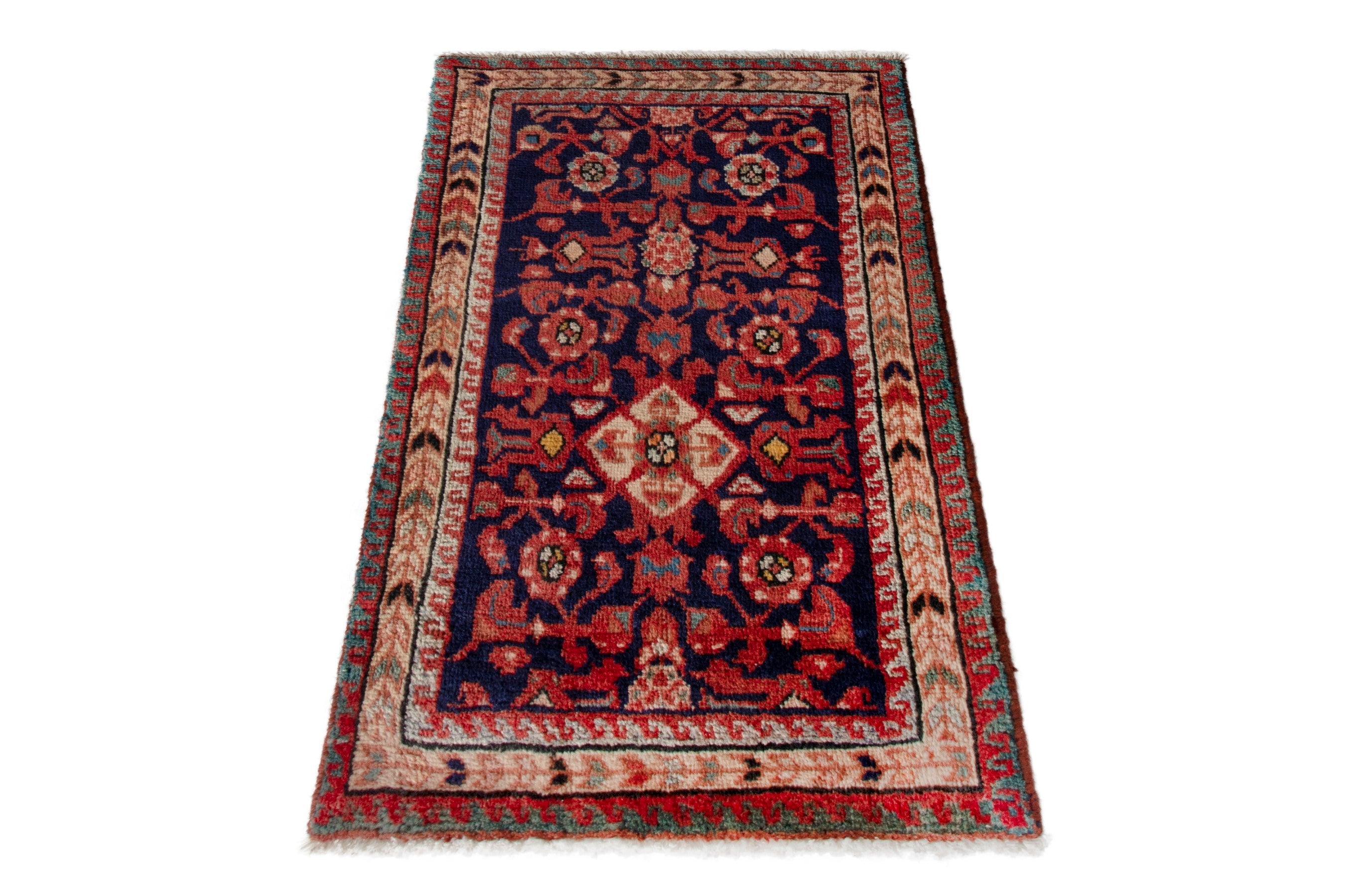 Persian Mahal accent rug in burgundy and deep red, view 2 of 8