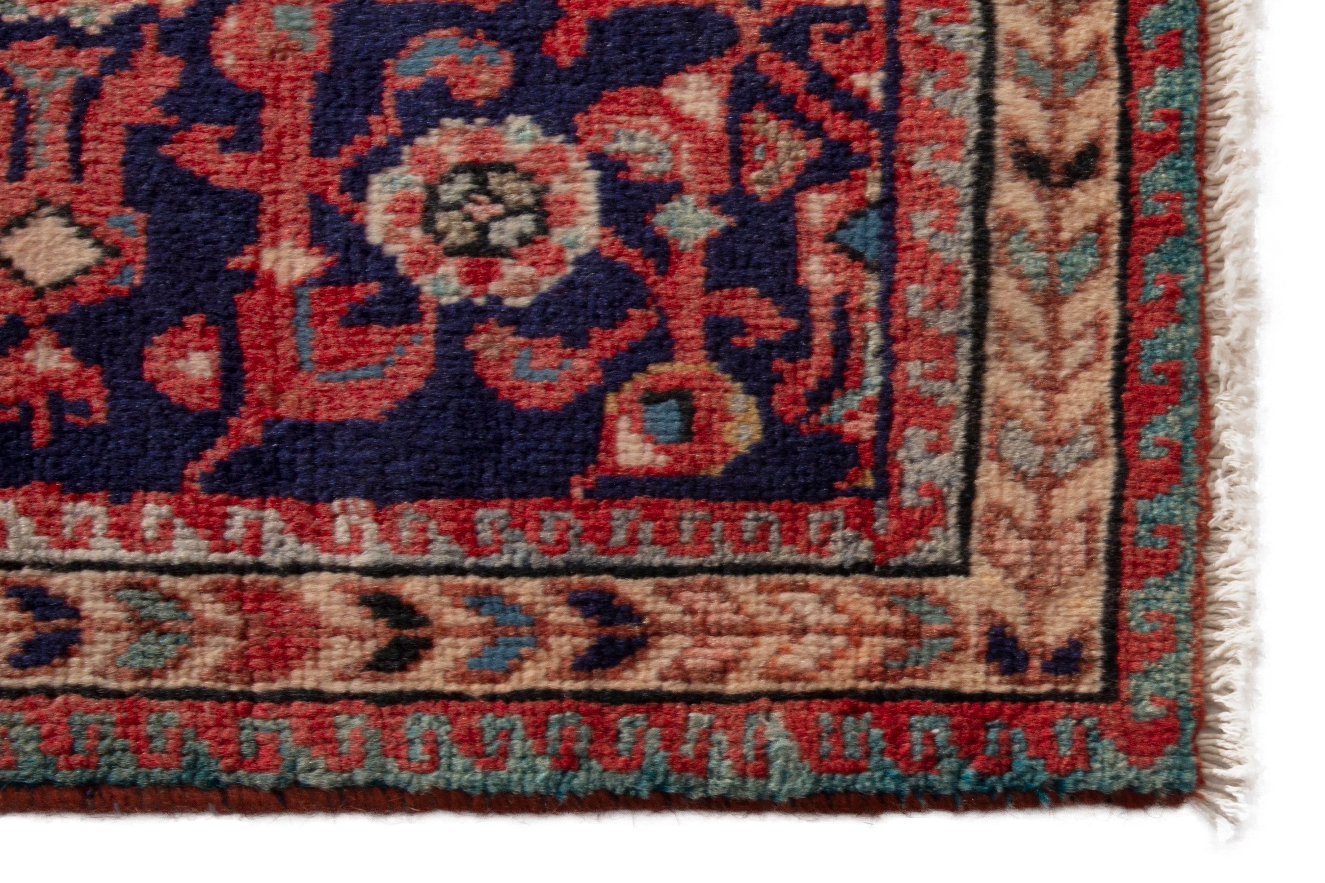 Persian Mahal accent rug in burgundy and deep red, view 4 of 8