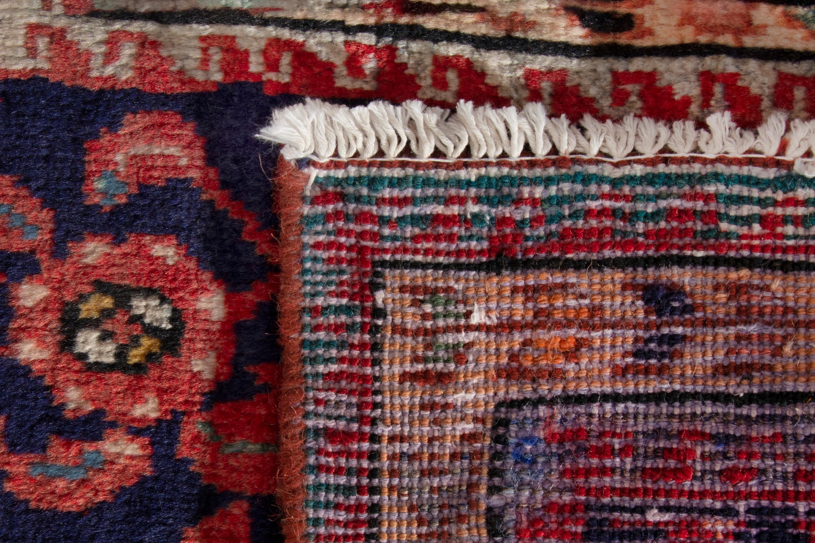 Persian Mahal accent rug in burgundy and deep red, view 8 of 8