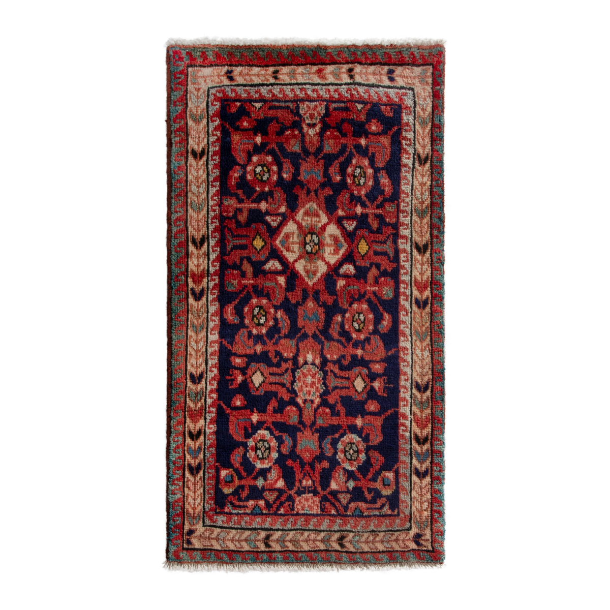 Persian Mahal accent rug in burgundy and deep red, 1'10" x 3'3"