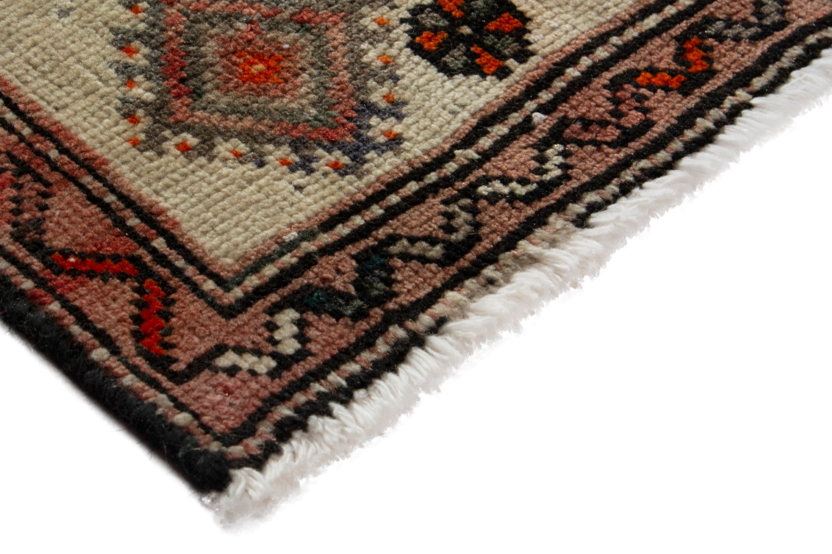 Persian Lori accent rug in cream and brick, view 5 of 7