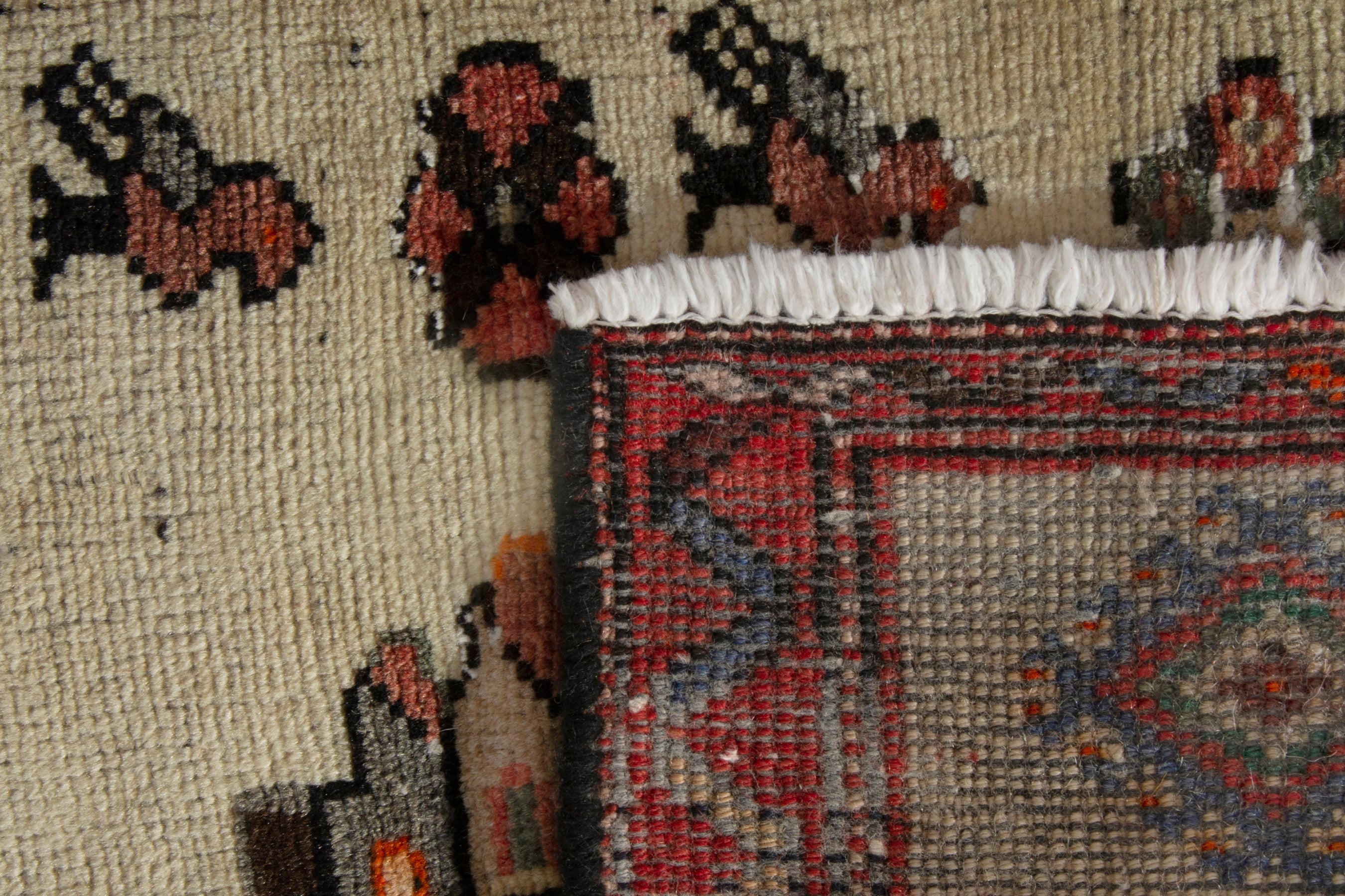 Persian Lori accent rug in cream and brick, view 7 of 7