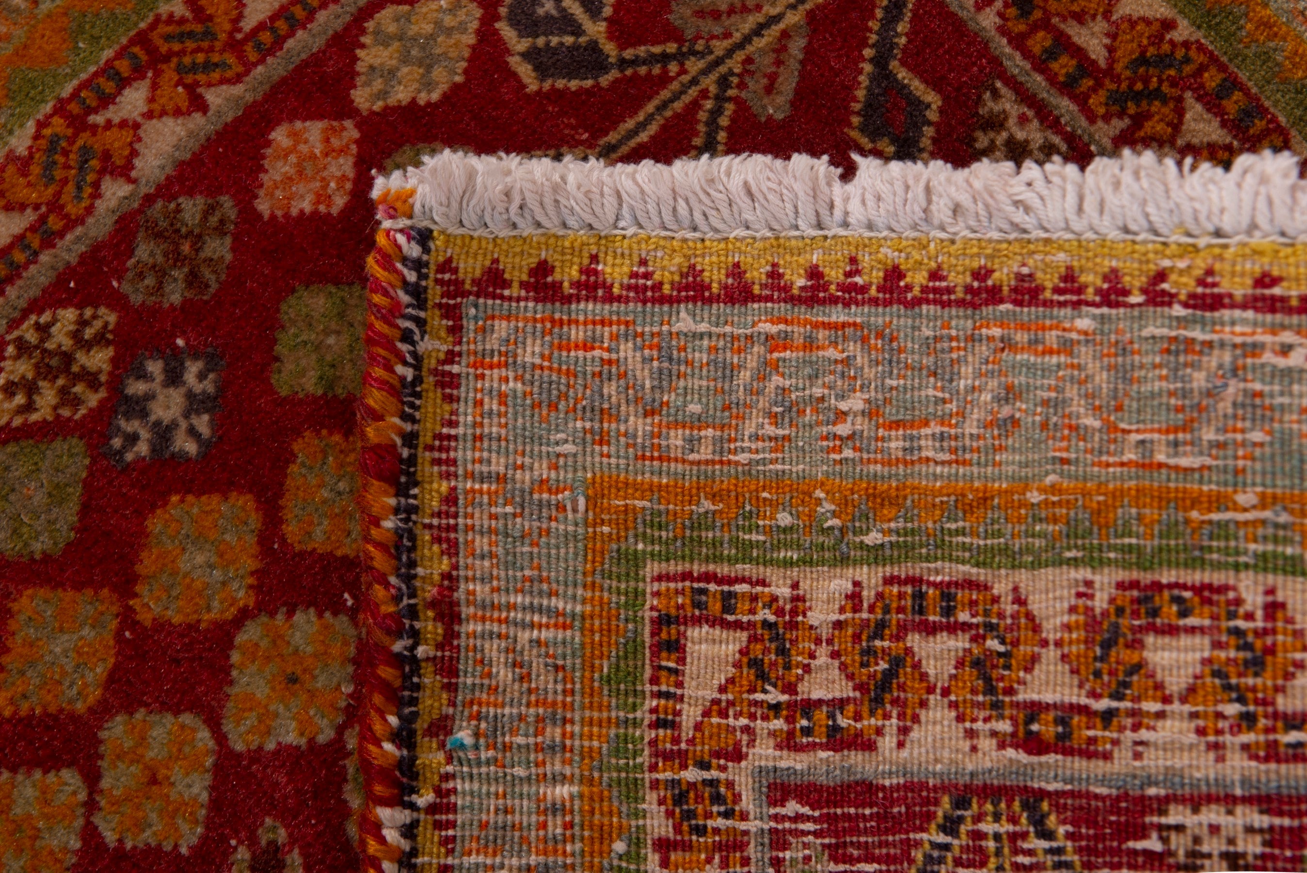Persian Shiraz accent rug in burgundy and rust, view 7 of 7