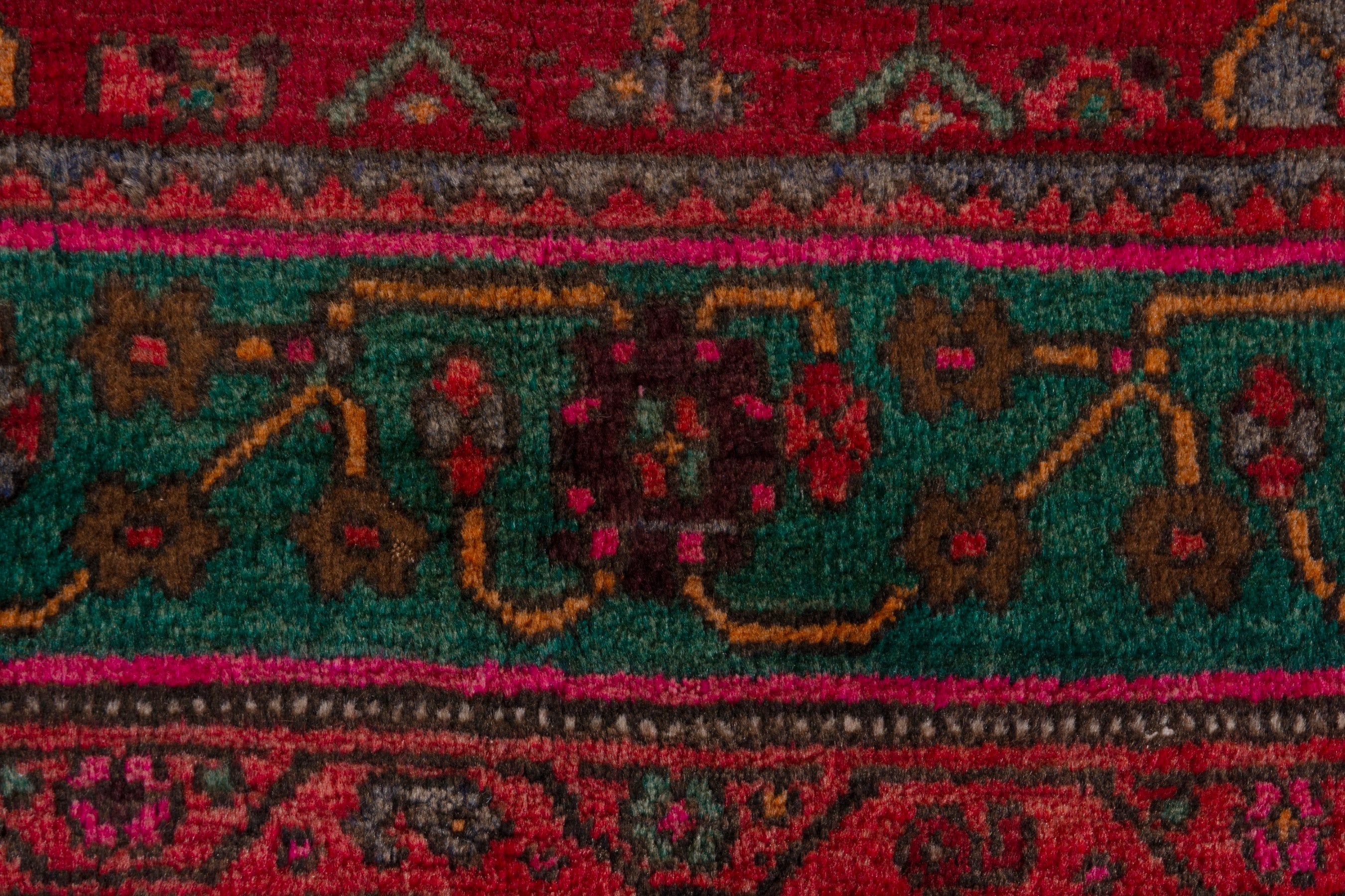 Persian Bijar area rug in deep red and teal, view 11 of 20