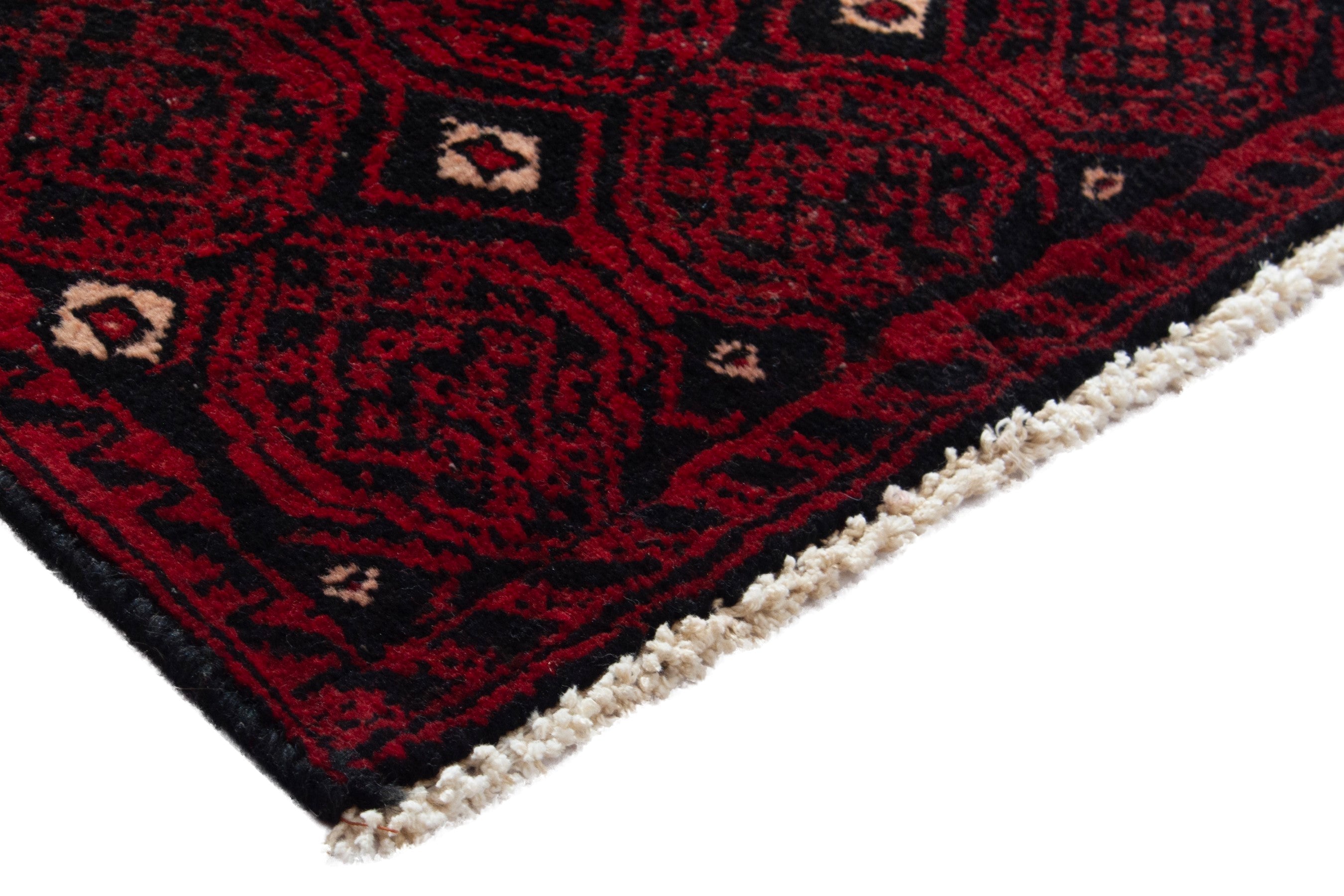 Persian Baluch accent rug in deep red and black cherry, view 5 of 8