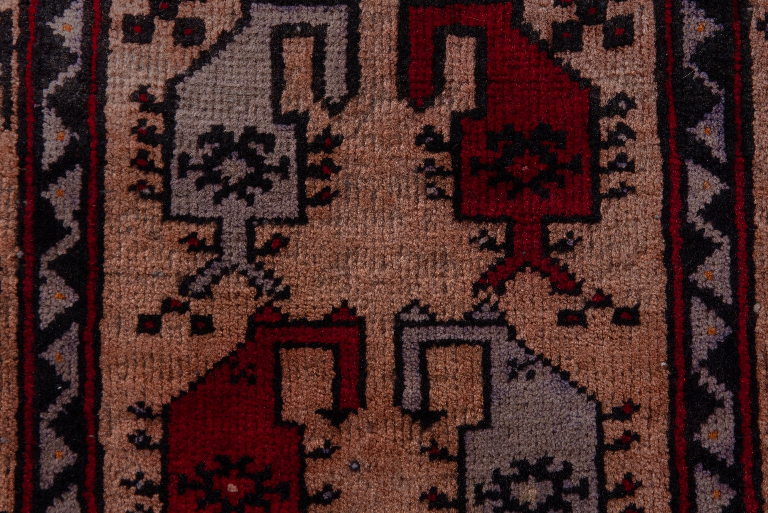 Persian Baluch accent rug in beige and deep red, view 6 of 7