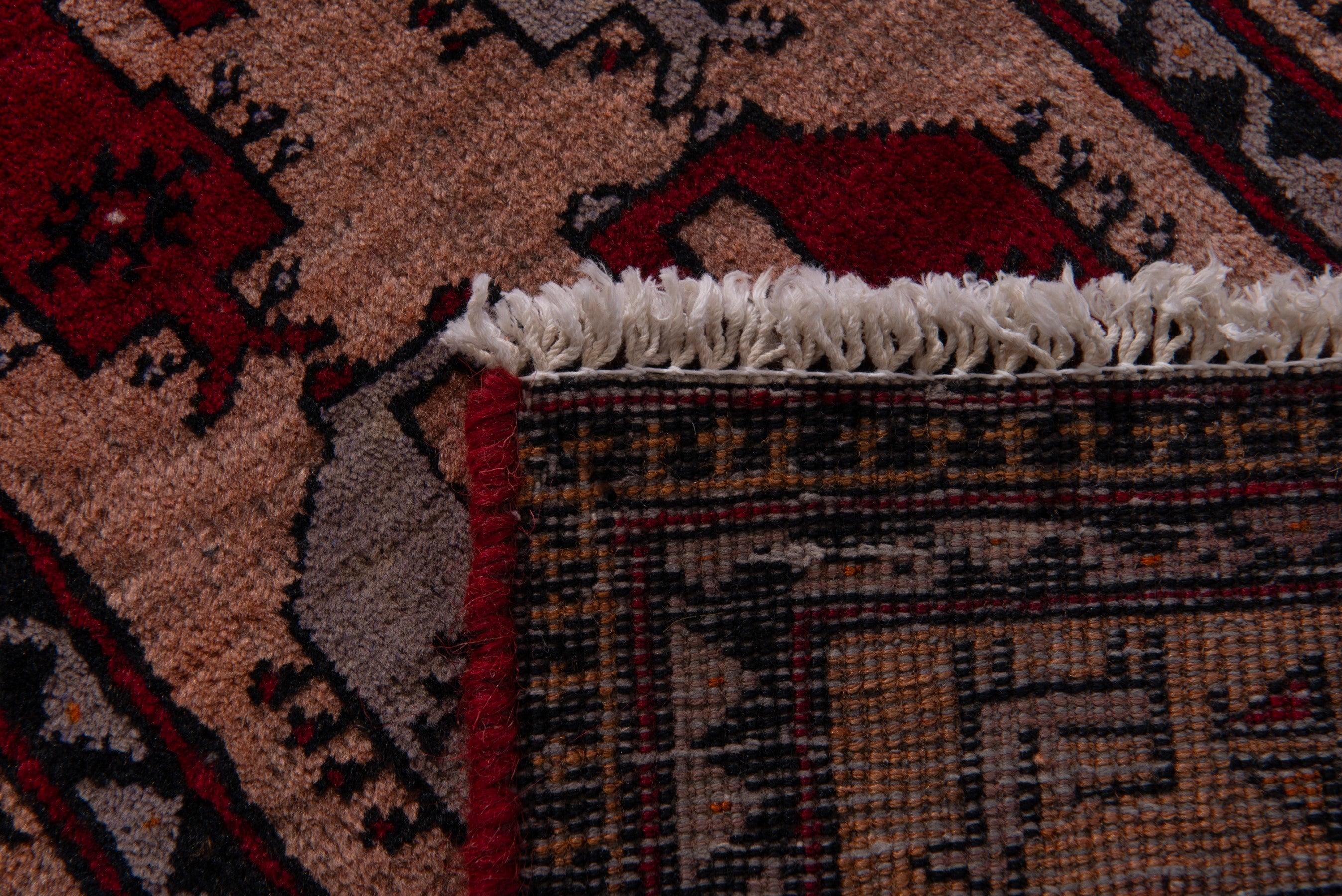 Persian Baluch accent rug in beige and deep red, view 7 of 7