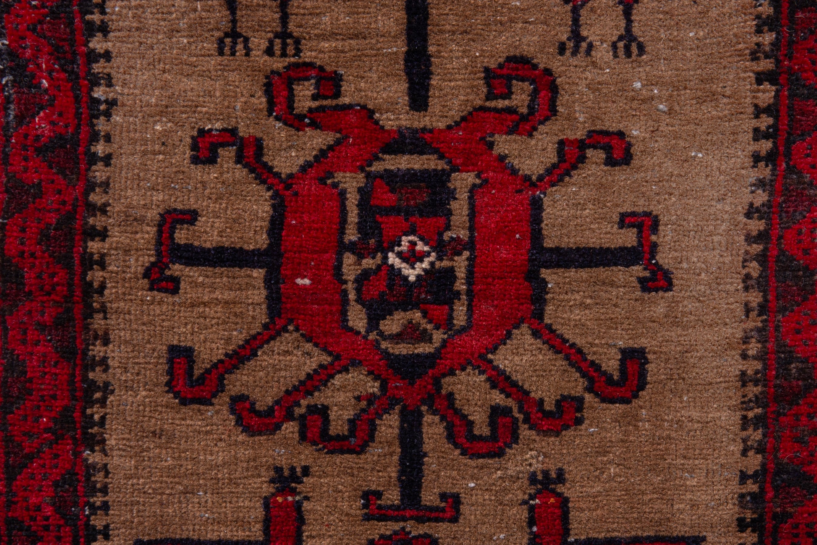 Persian Baluch accent rug in burgundy and deep red, view 6 of 7