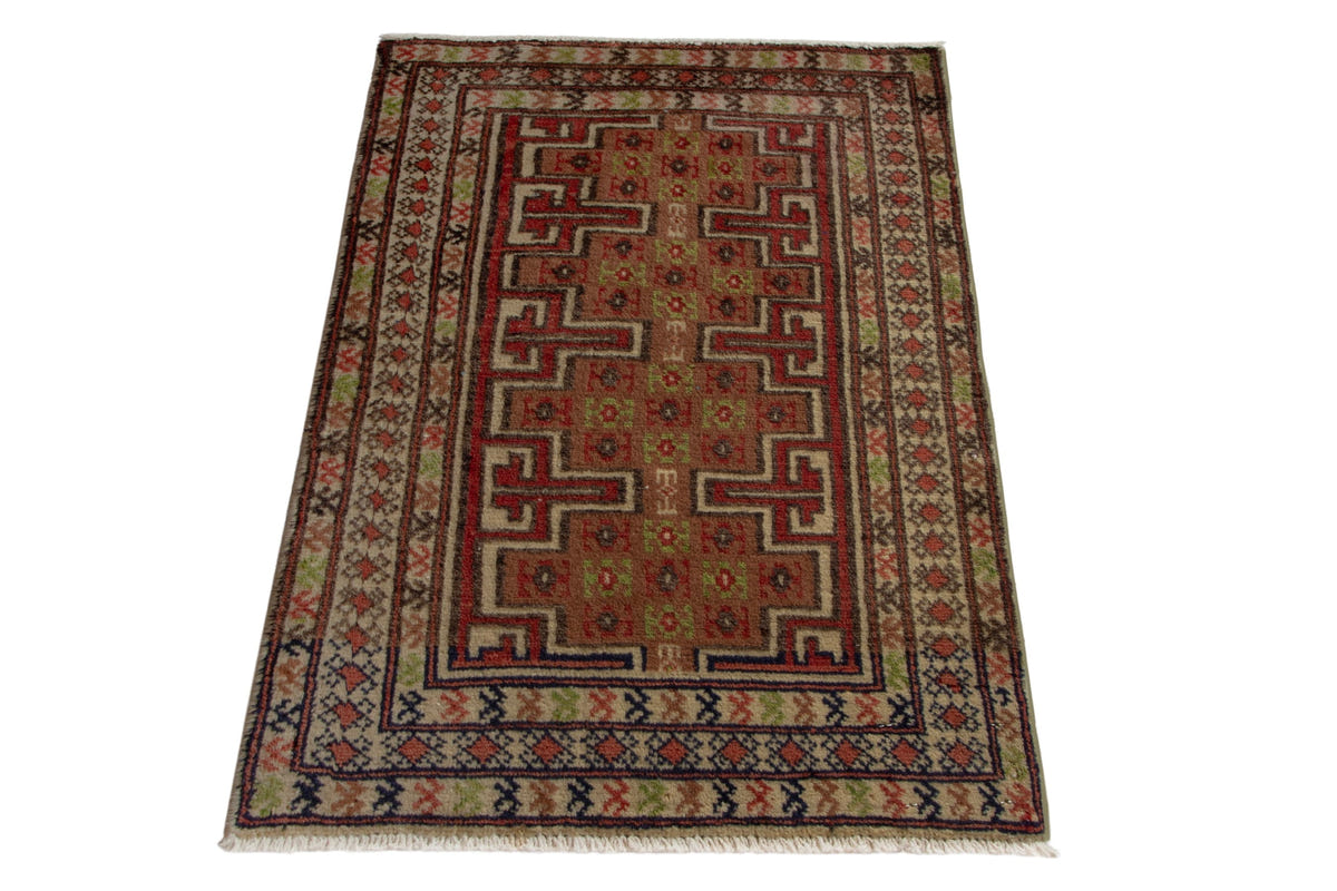5273, Persian Torkaman Mini Rug