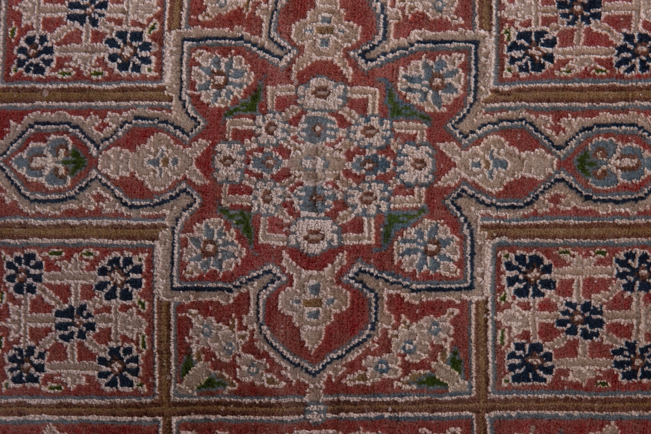Persian Nain accent rug in rust and dusty rose, view 6 of 7