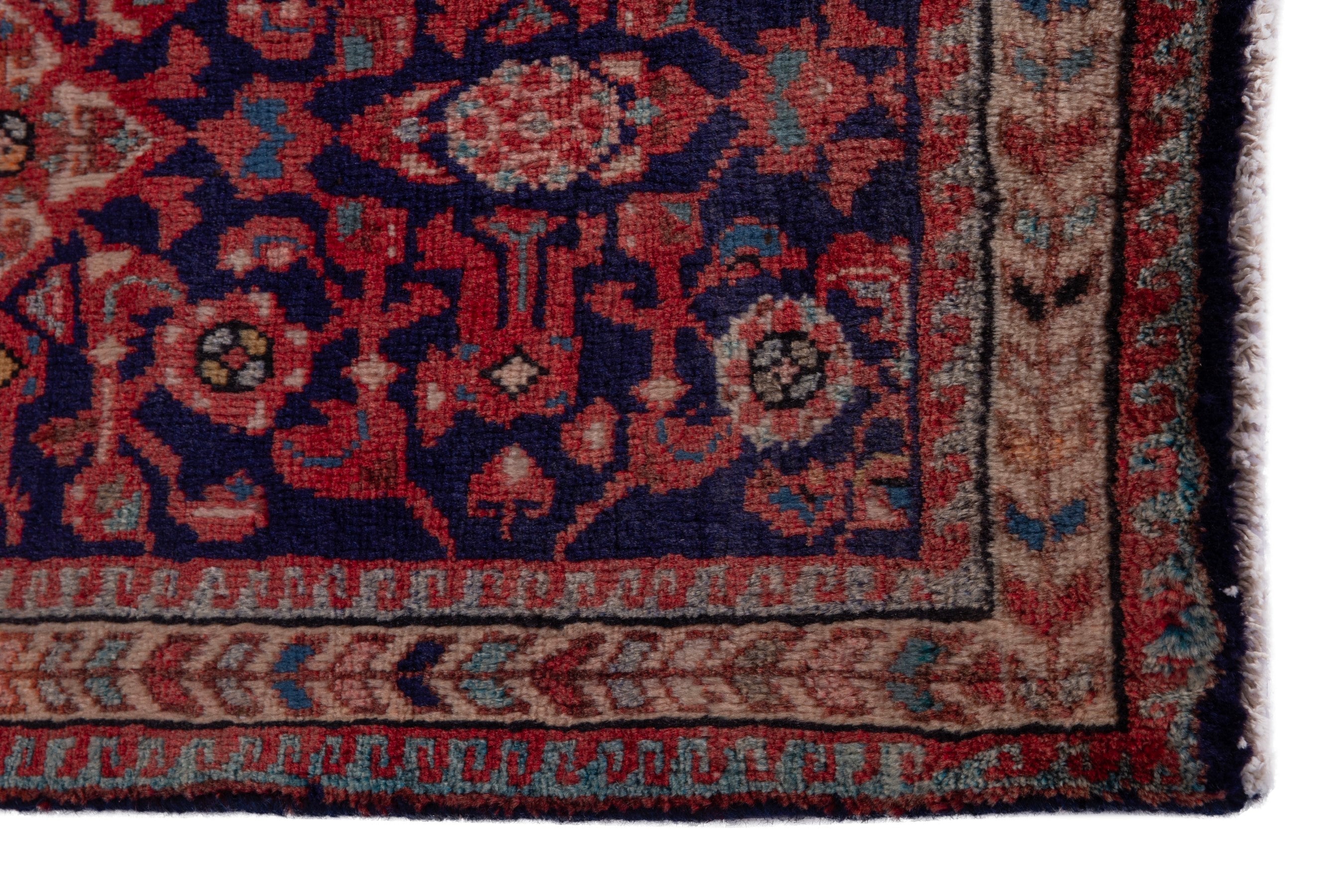 Persian Mahal accent rug in burgundy and deep red, view 4 of 7