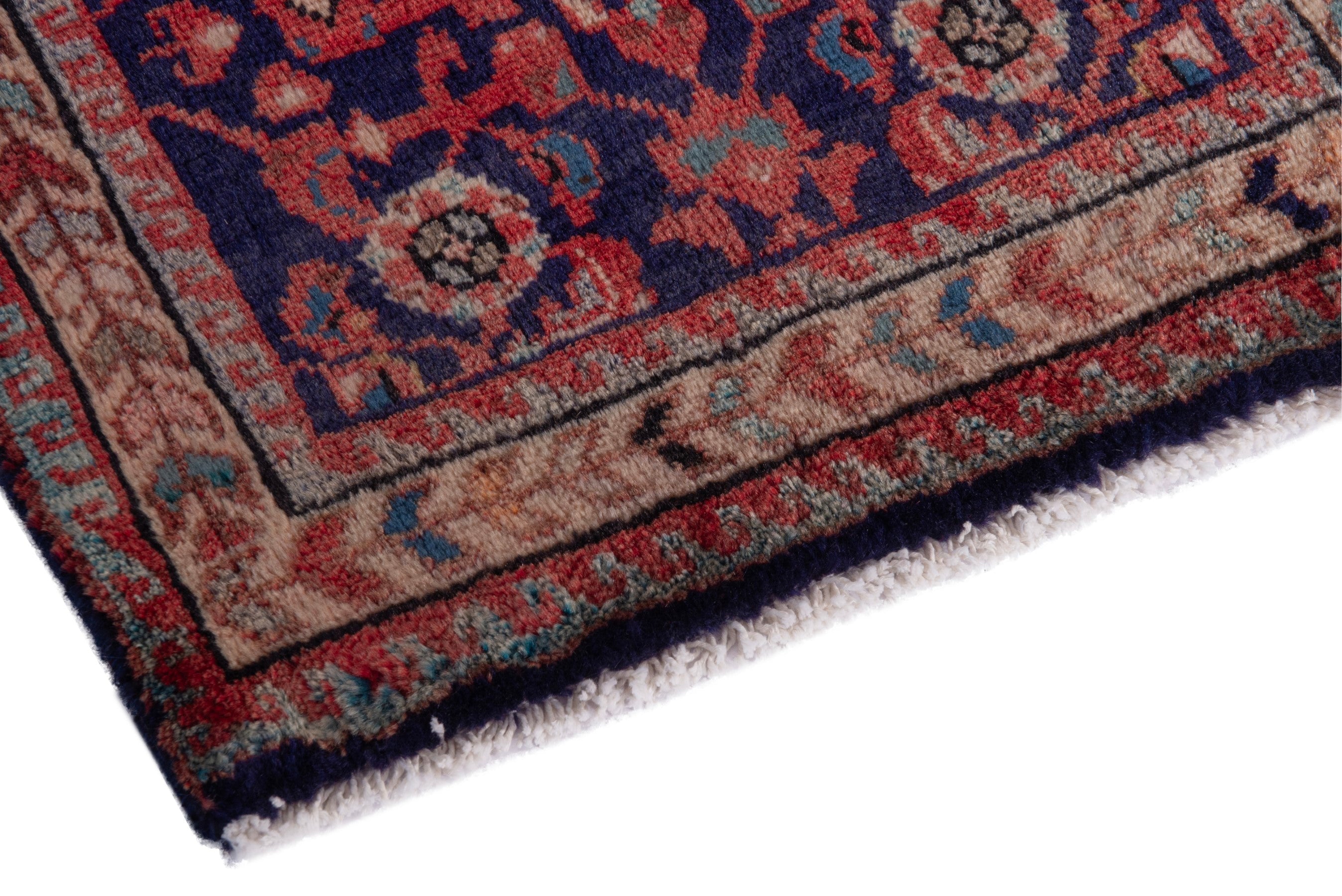 Persian Mahal accent rug in burgundy and deep red, view 5 of 7