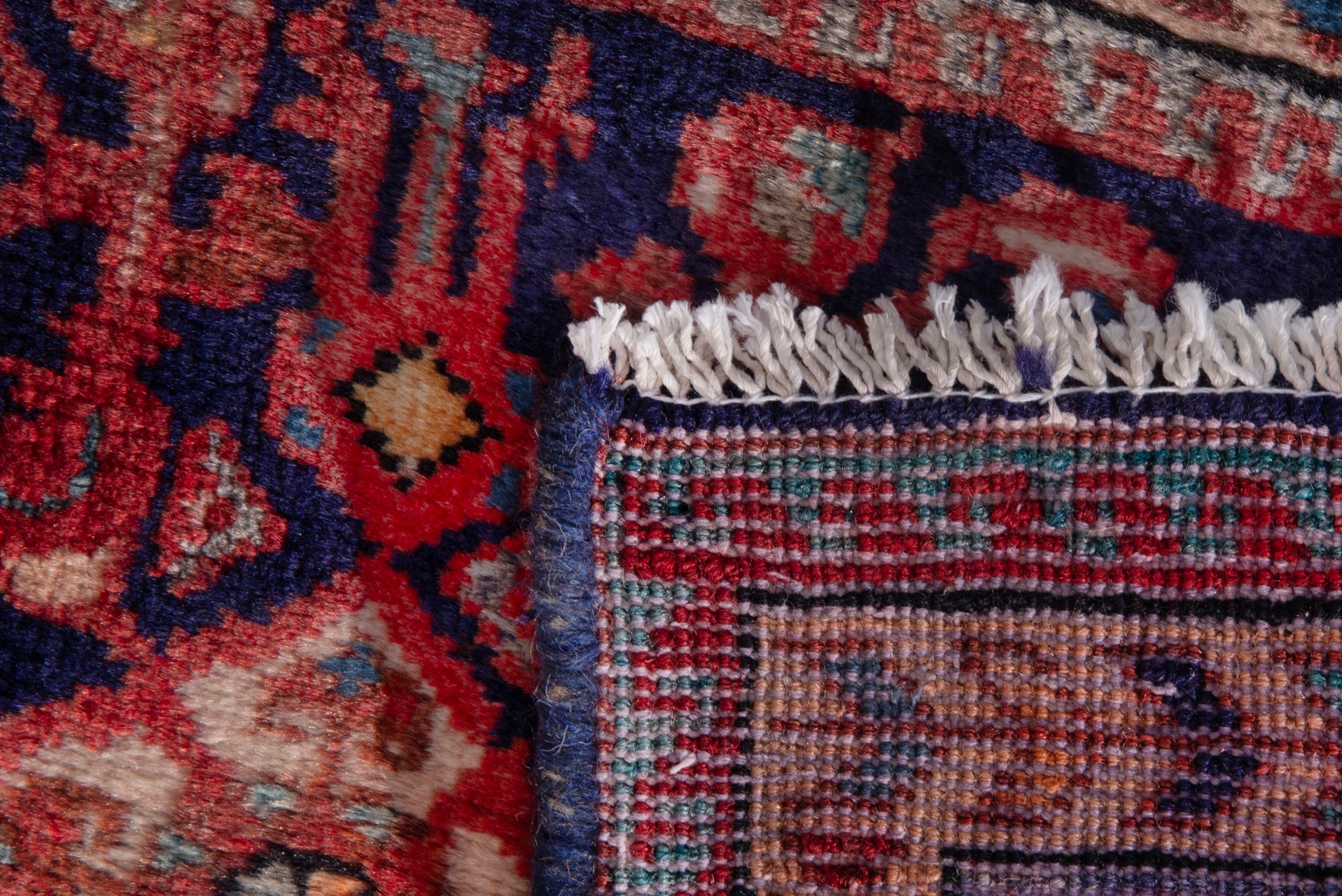 Persian Mahal accent rug in burgundy and deep red, view 7 of 7