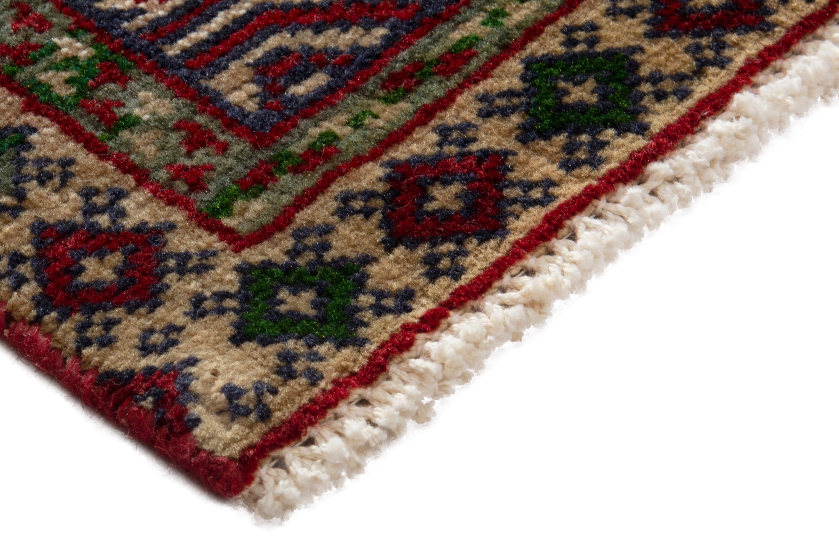 Persian Torkaman accent rug in deep red and burgundy, view 5 of 8