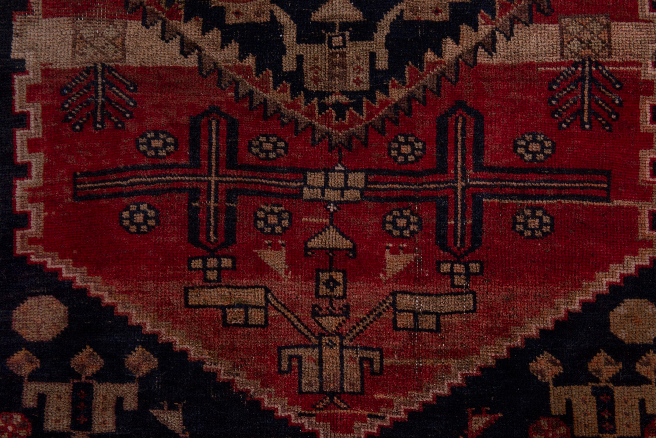 Persian Lori area rug in rust and dark blue, view 13 of 21