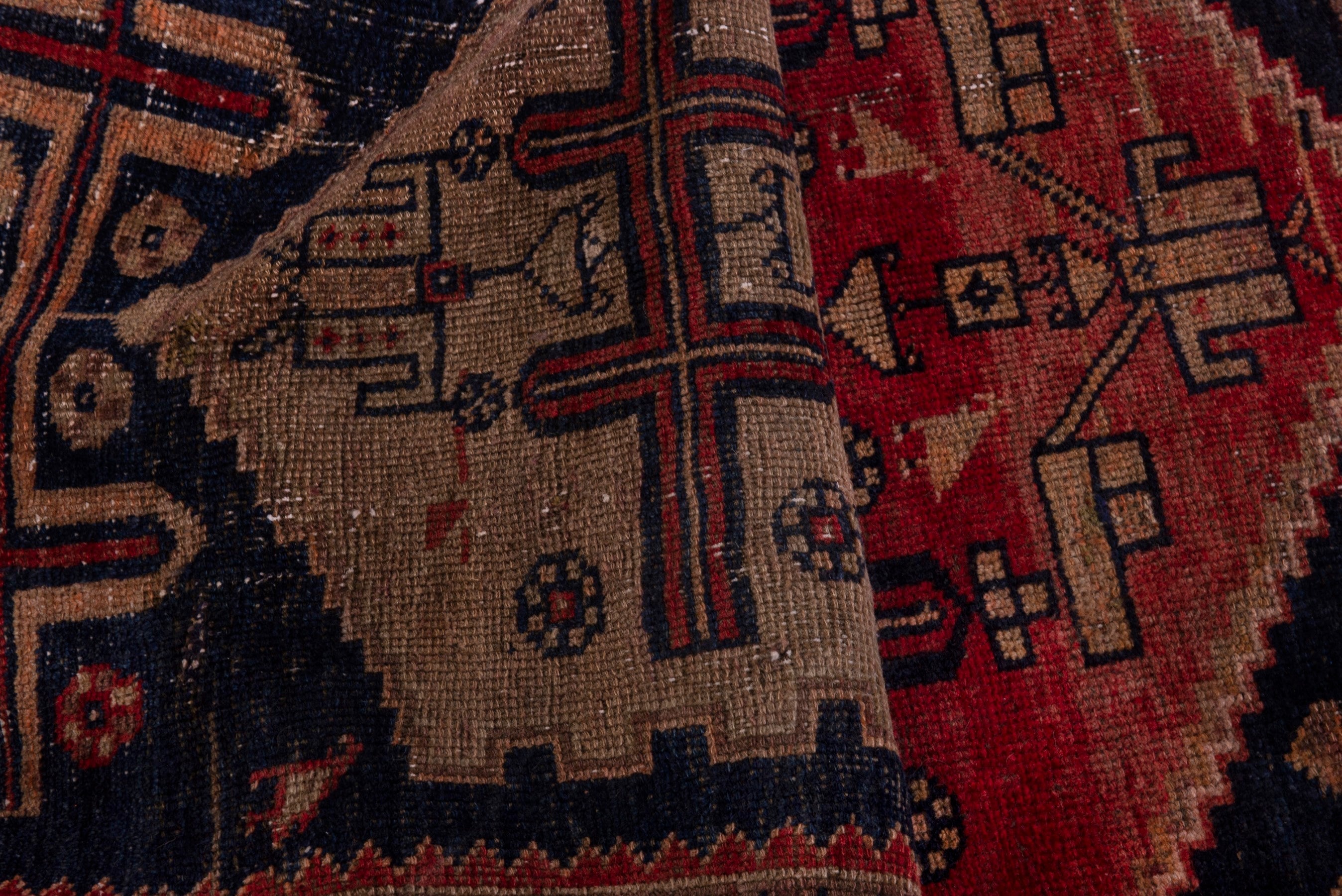 Persian Lori area rug in rust and dark blue, view 19 of 21