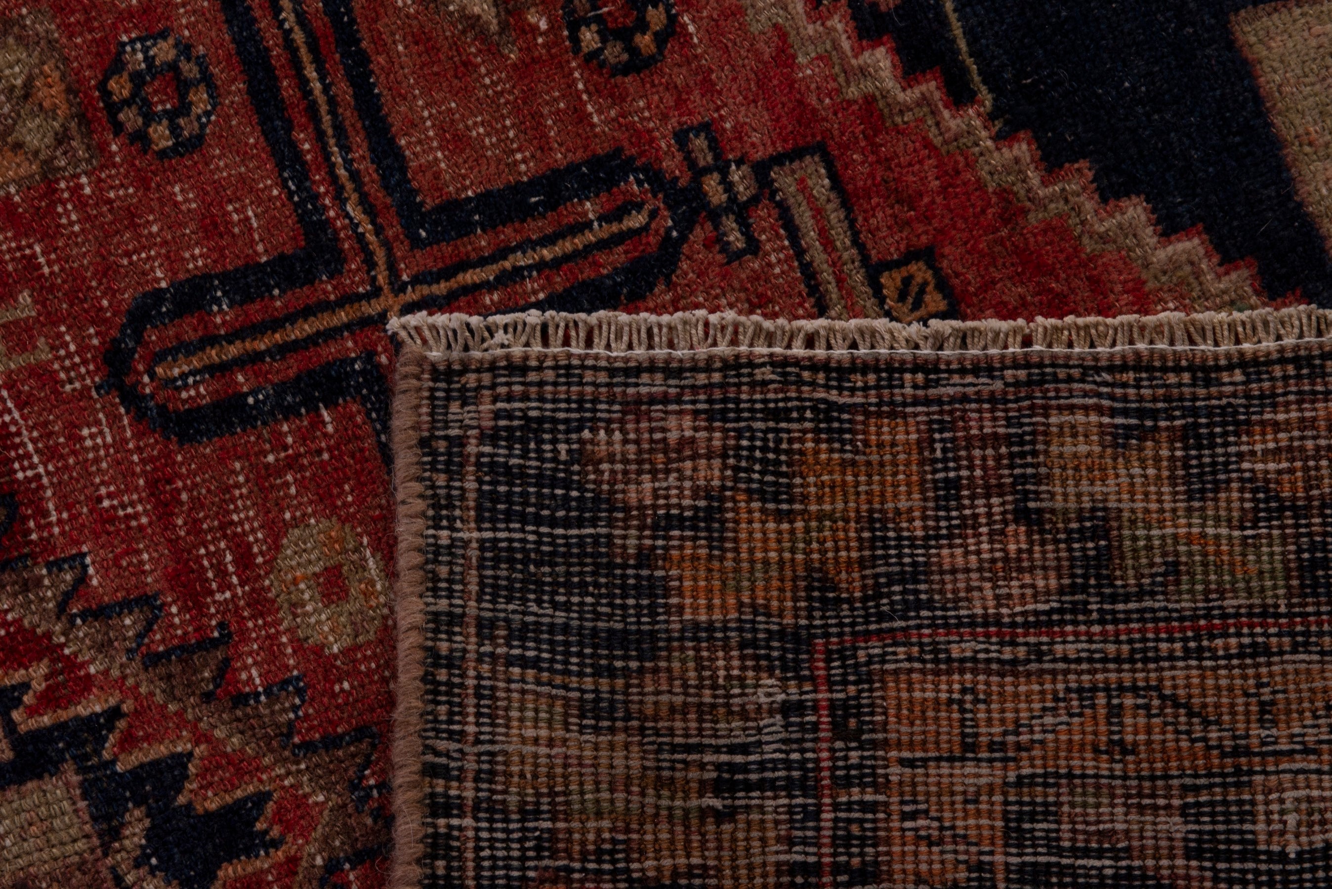Persian Lori area rug in rust and dark blue, view 21 of 21