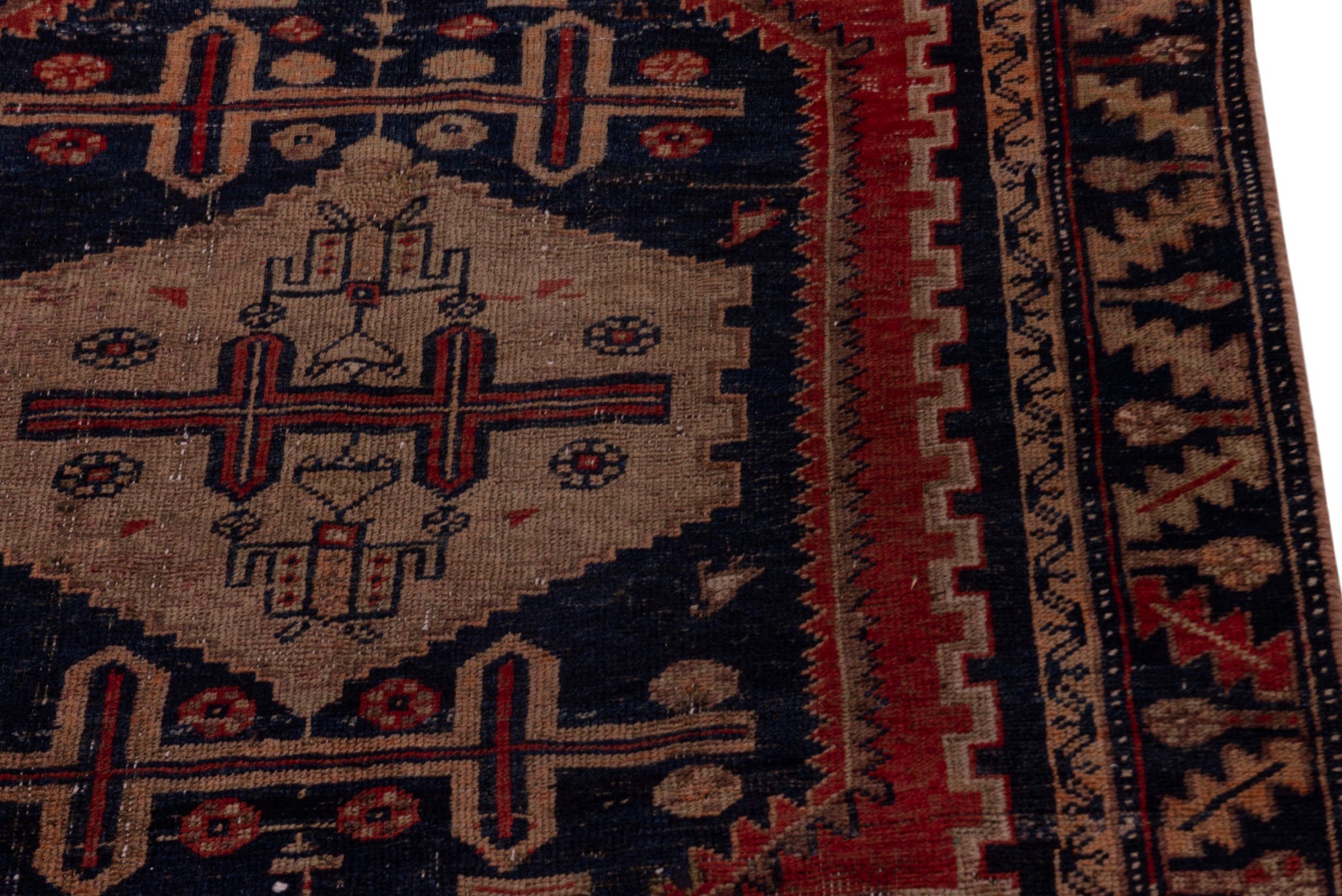 Persian Lori area rug in rust and dark blue, view 7 of 21