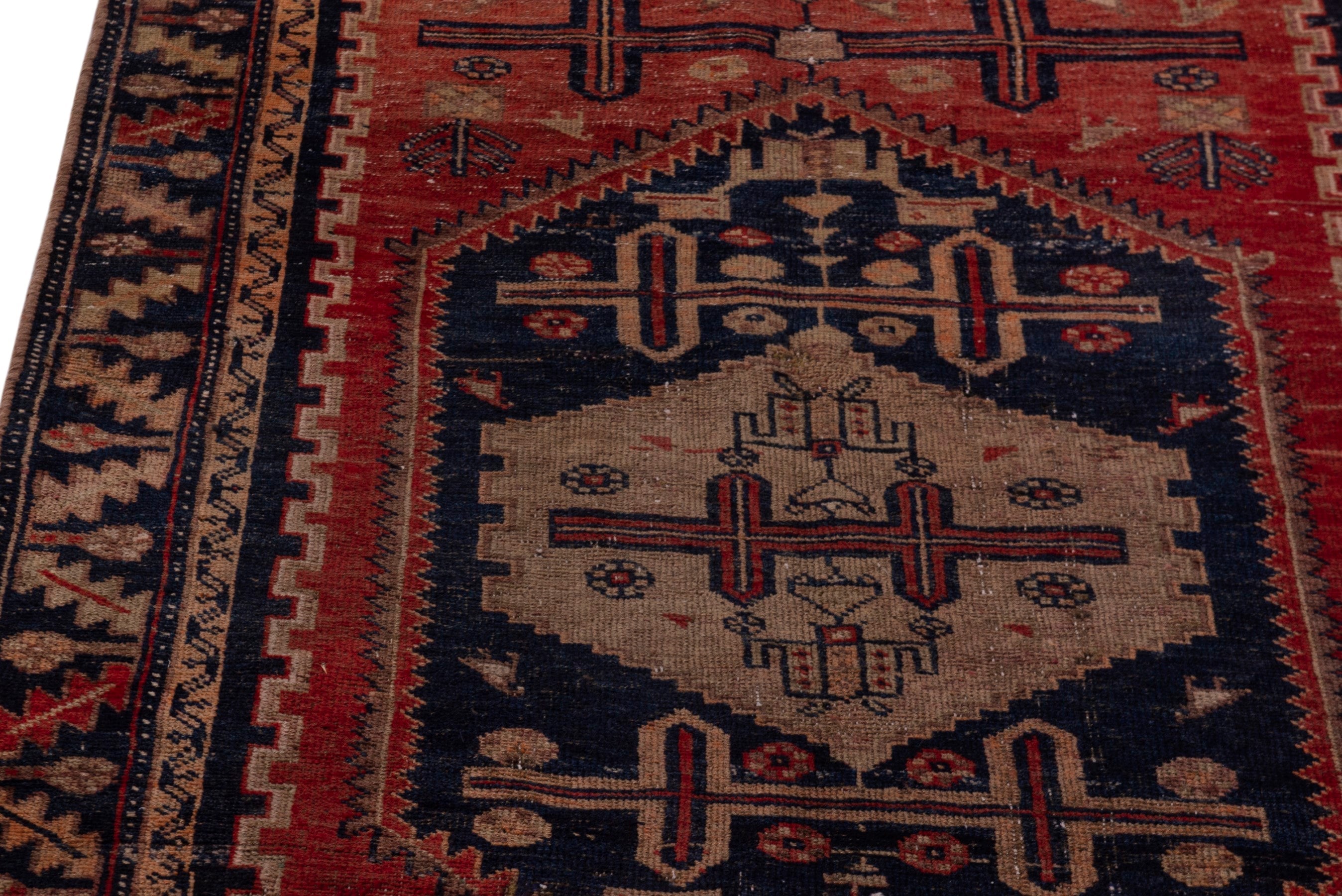 Persian Lori area rug in rust and dark blue, view 9 of 21