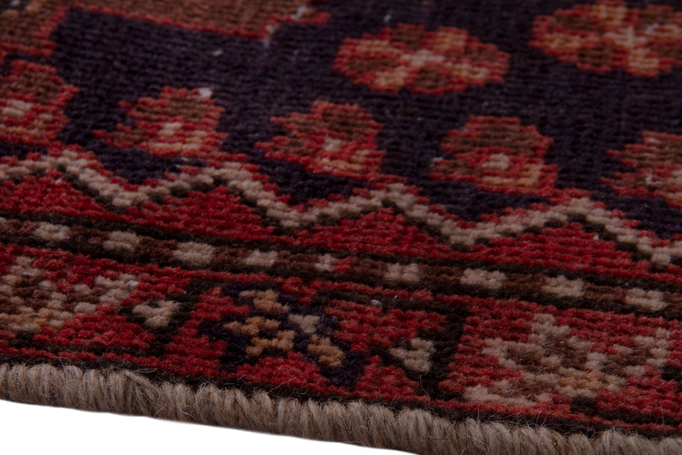 Persian Bakhtiari area rug in navy and cream, view 11 of 20