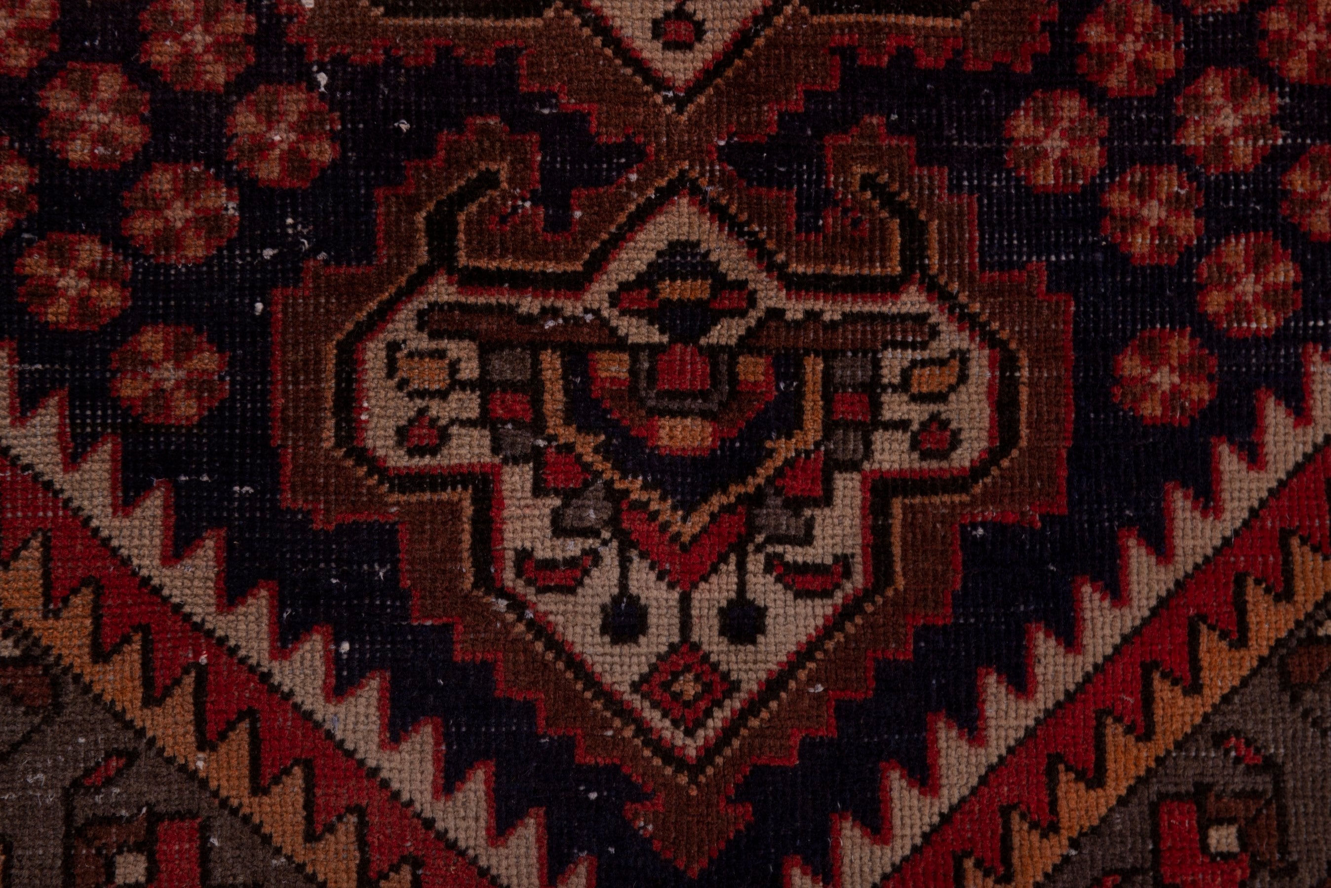 Persian Bakhtiari area rug in navy and cream, view 12 of 20