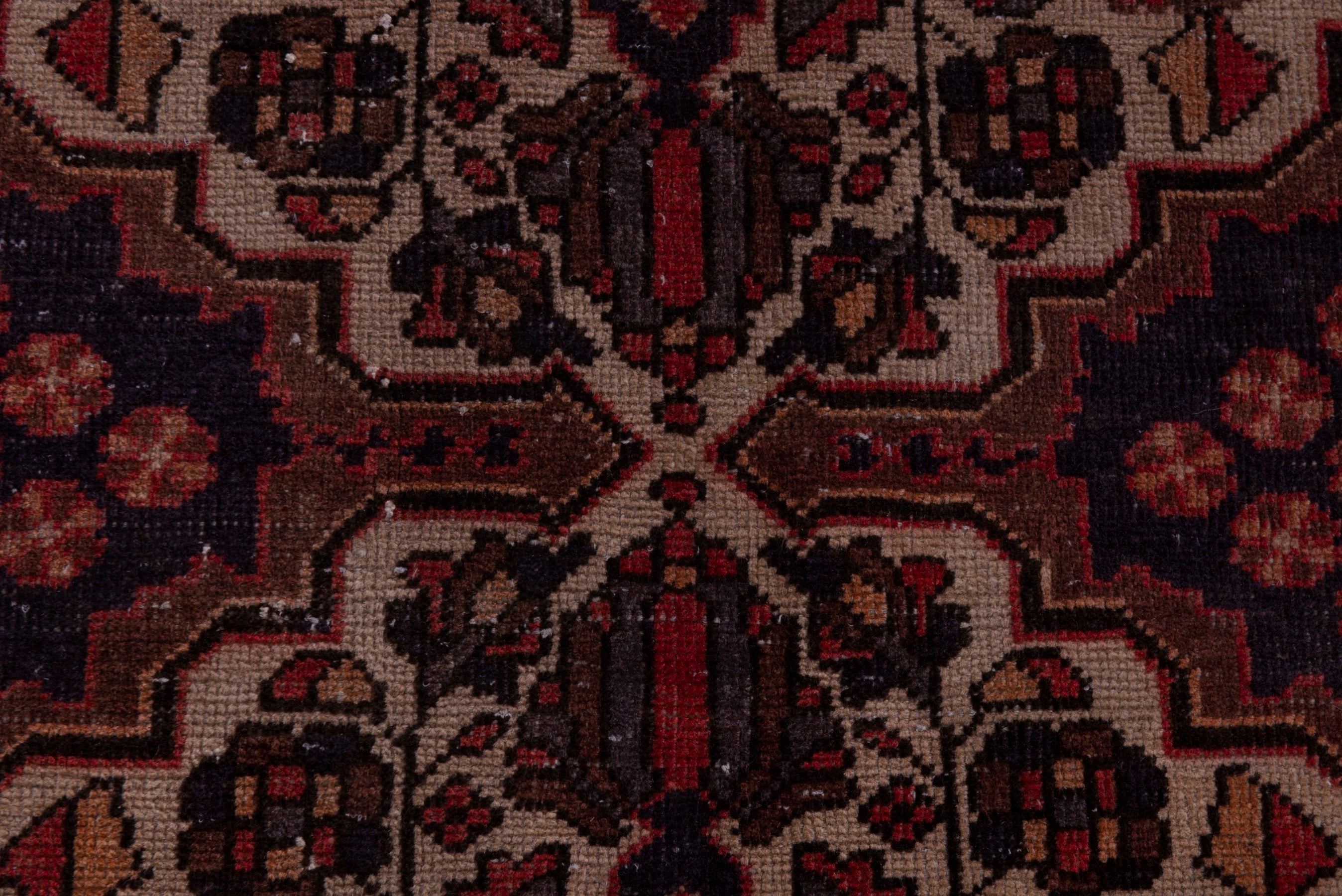 Persian Bakhtiari area rug in navy and cream, view 13 of 20