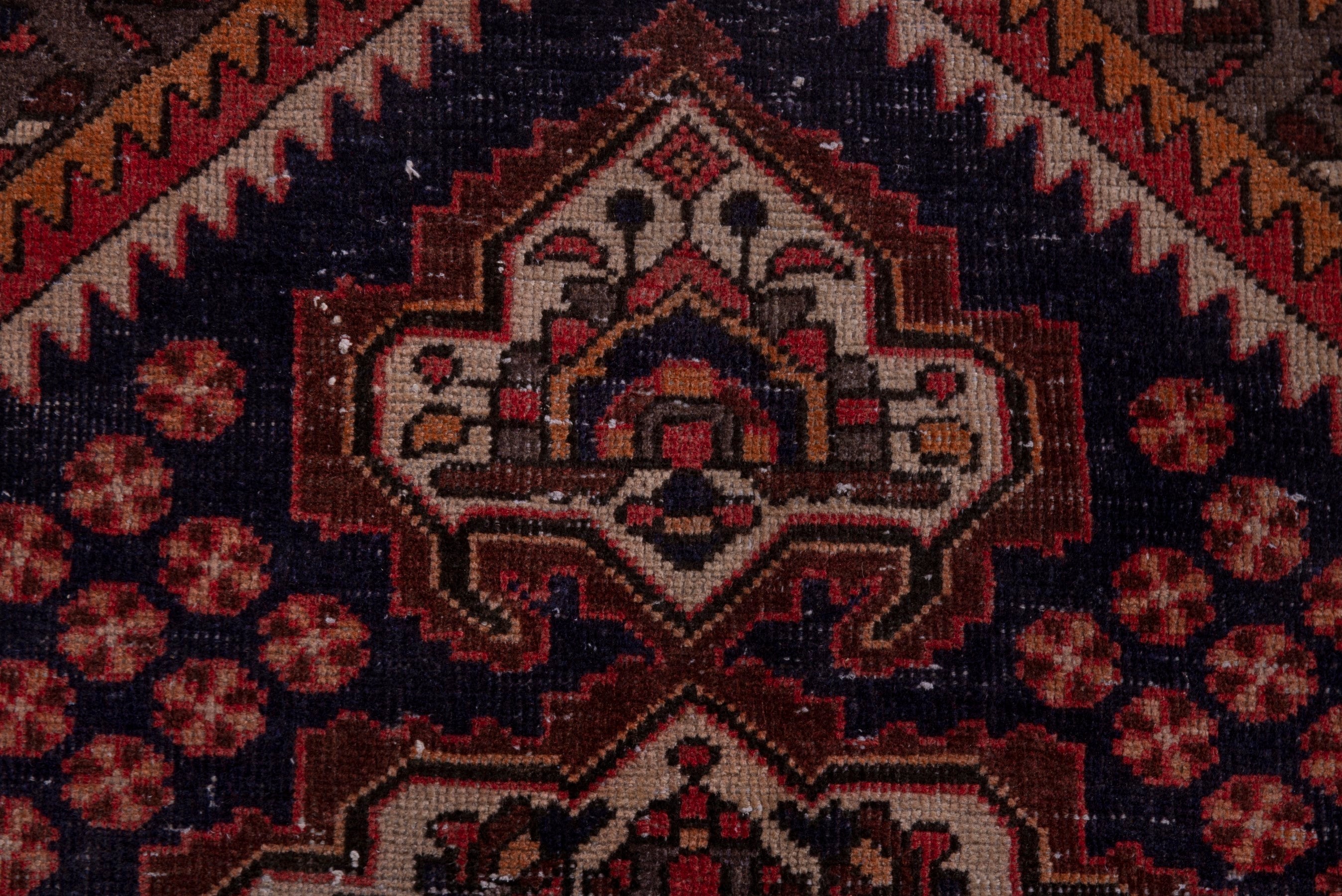 Persian Bakhtiari area rug in navy and cream, view 14 of 20
