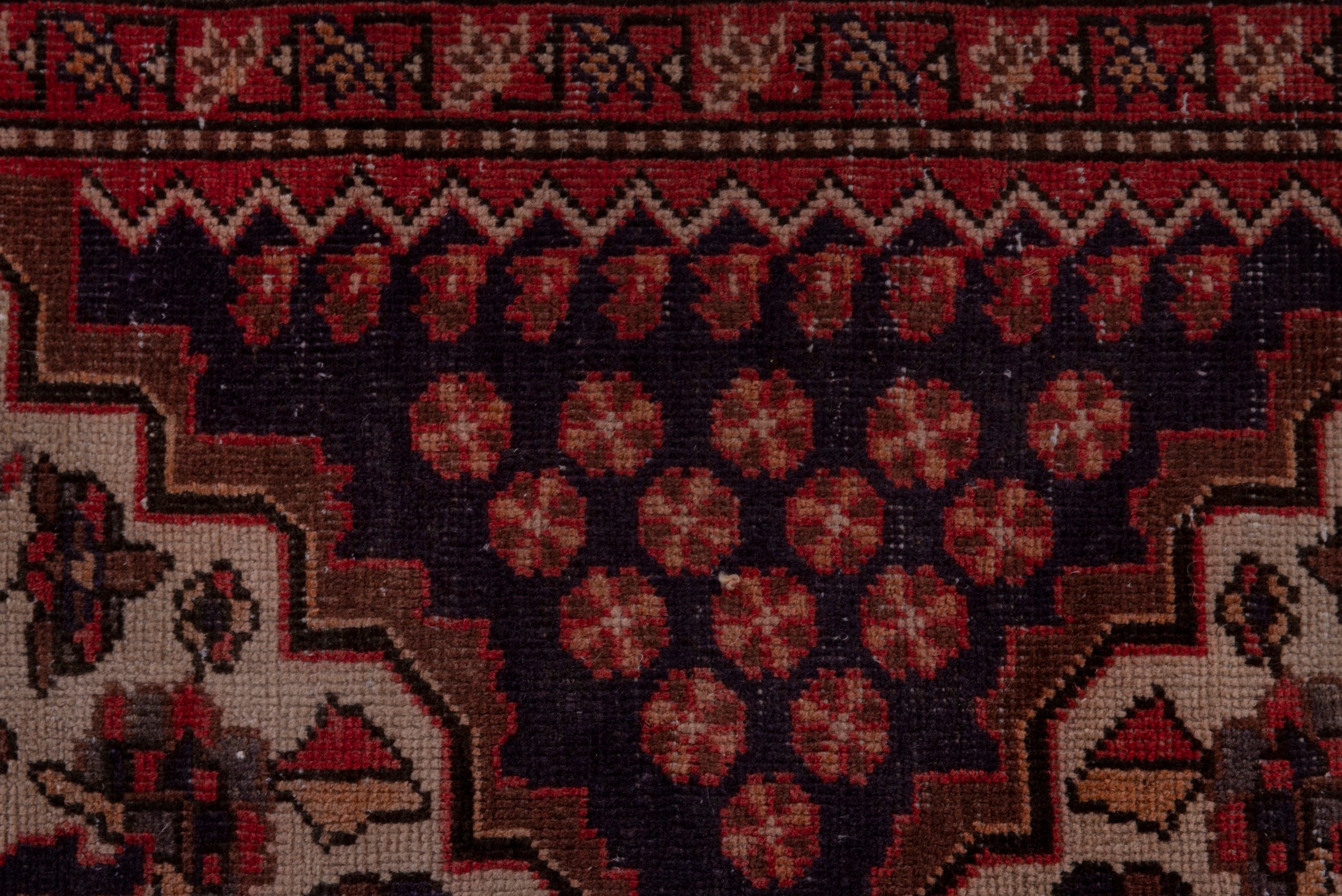 Persian Bakhtiari area rug in navy and cream, view 15 of 20