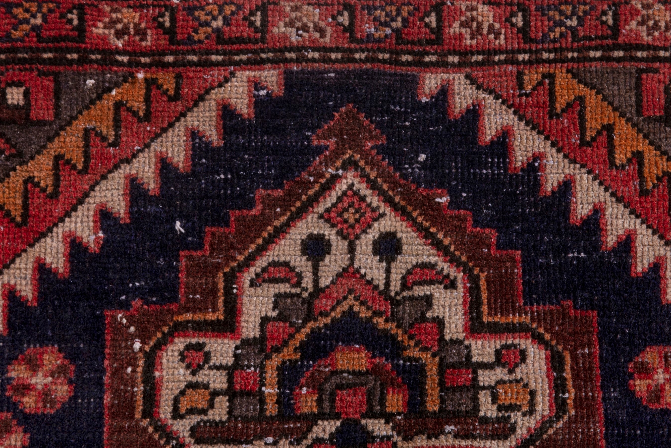 Persian Bakhtiari area rug in navy and cream, view 16 of 20