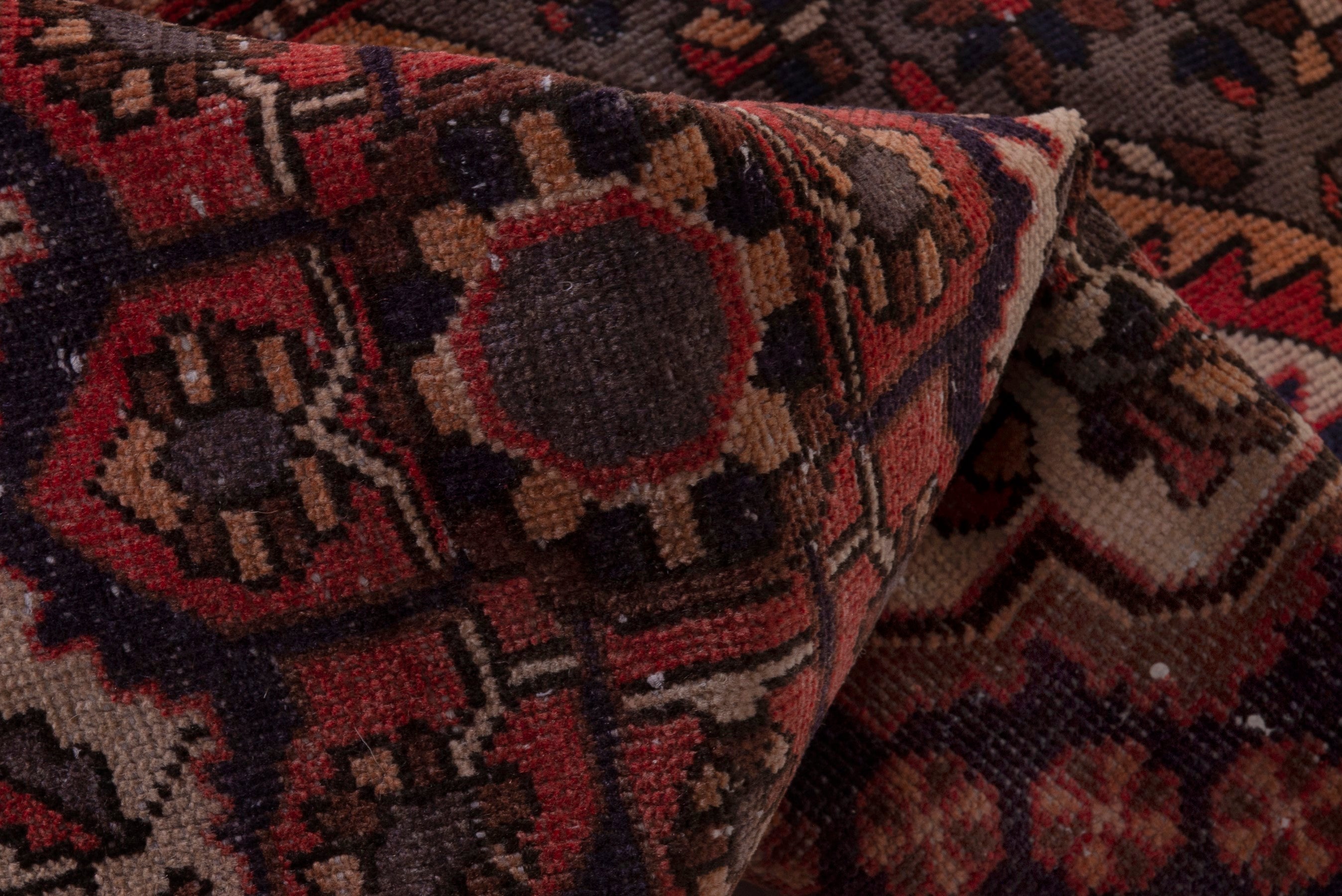 Persian Bakhtiari area rug in navy and cream, view 19 of 20
