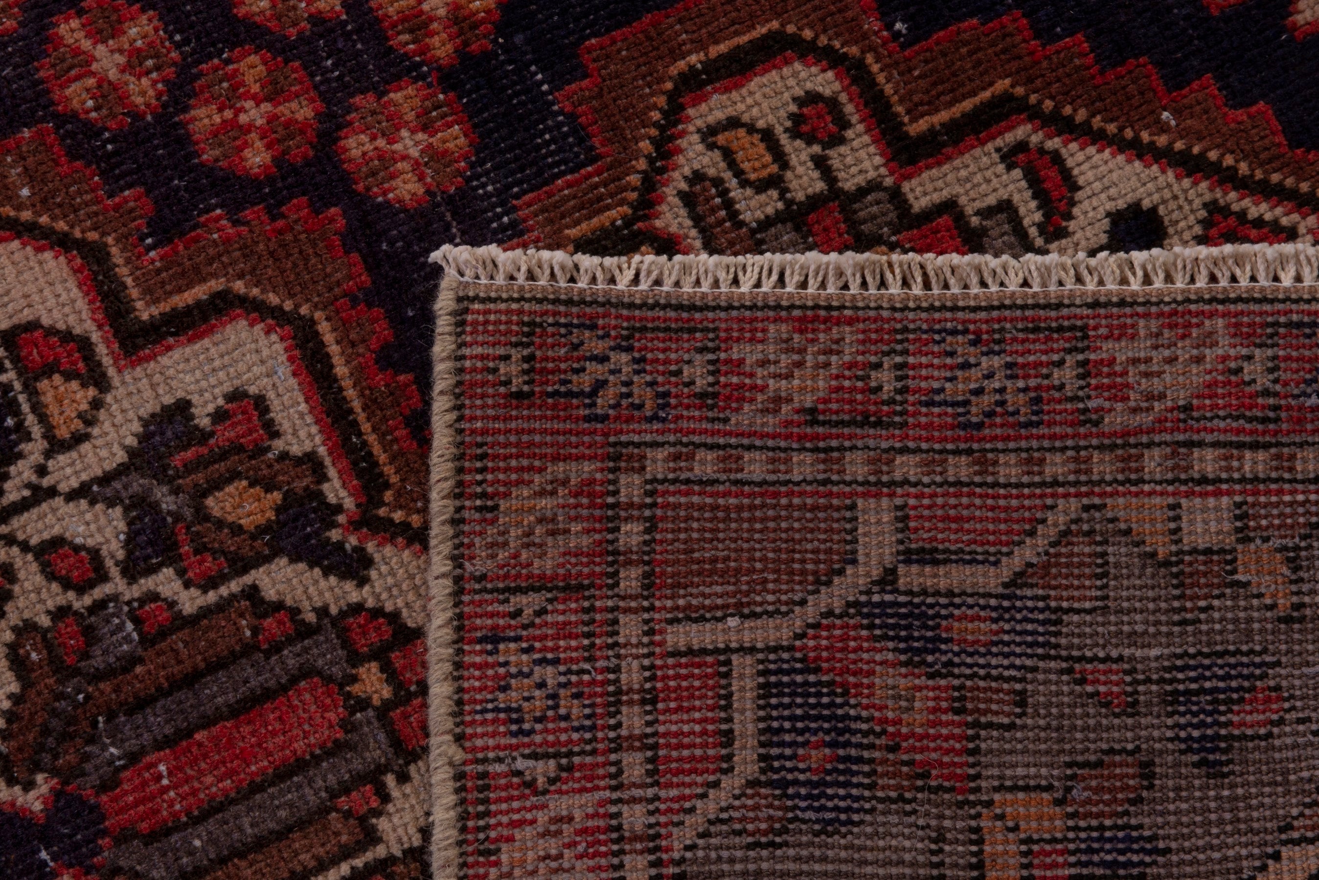 Persian Bakhtiari area rug in navy and cream, view 20 of 20