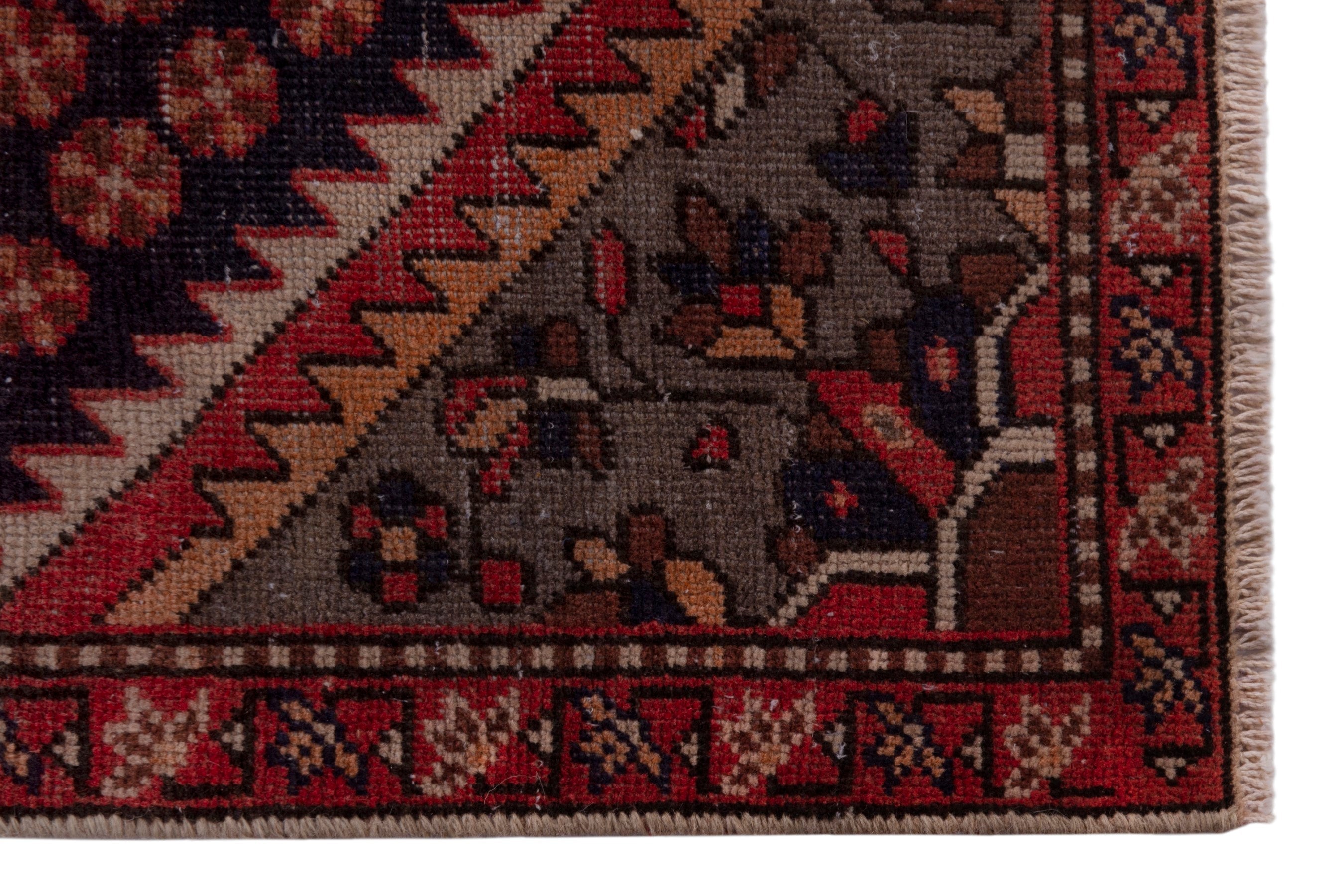 Persian Bakhtiari area rug in navy and cream, view 5 of 20