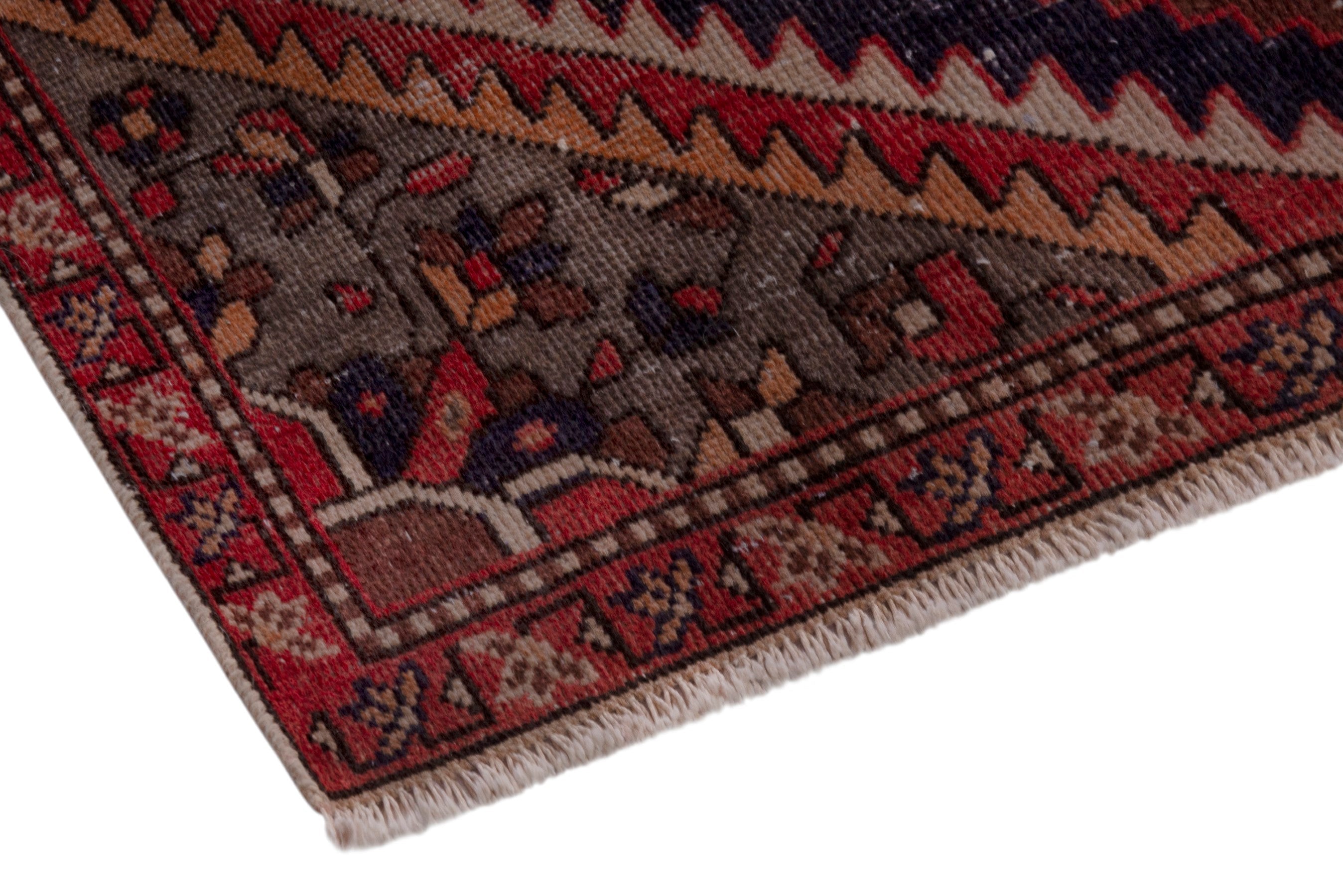 Persian Bakhtiari area rug in navy and cream, view 6 of 20