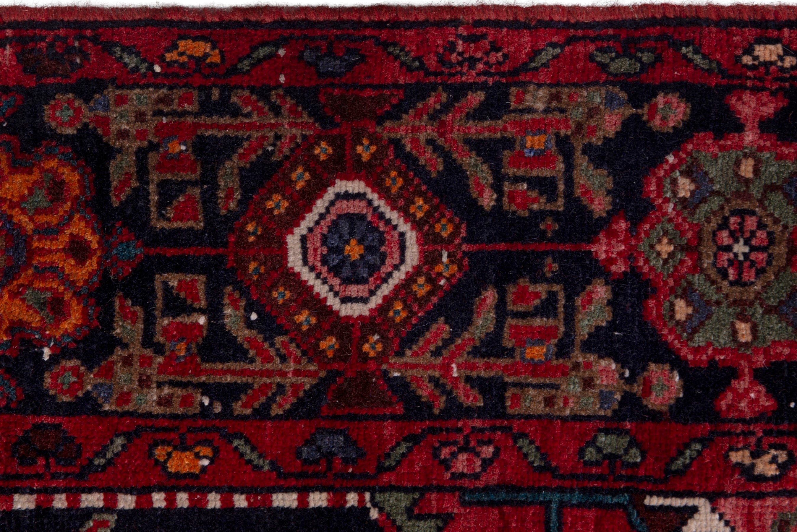 Persian Hamedan area rug in deep indigo and burgundy, view 12 of 19