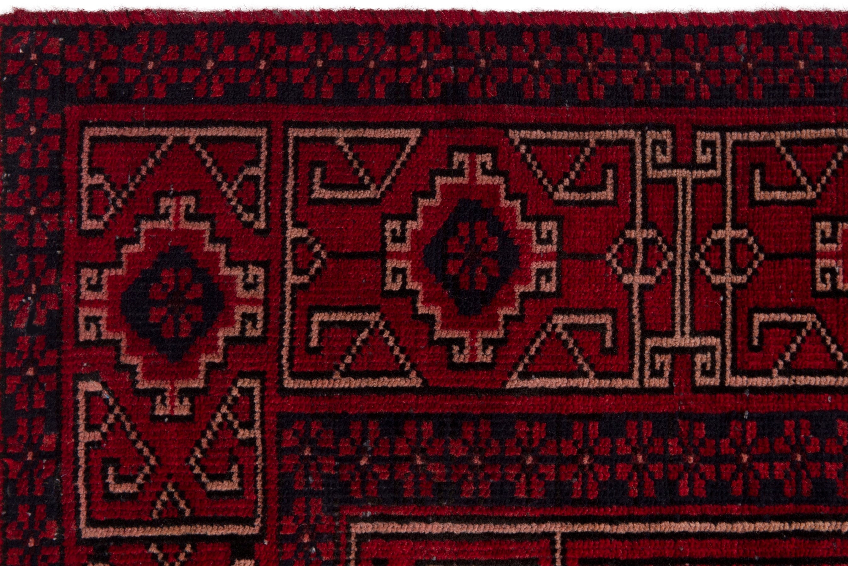Persian Baluch runner rug in burgundy and deep red, view 13 of 21