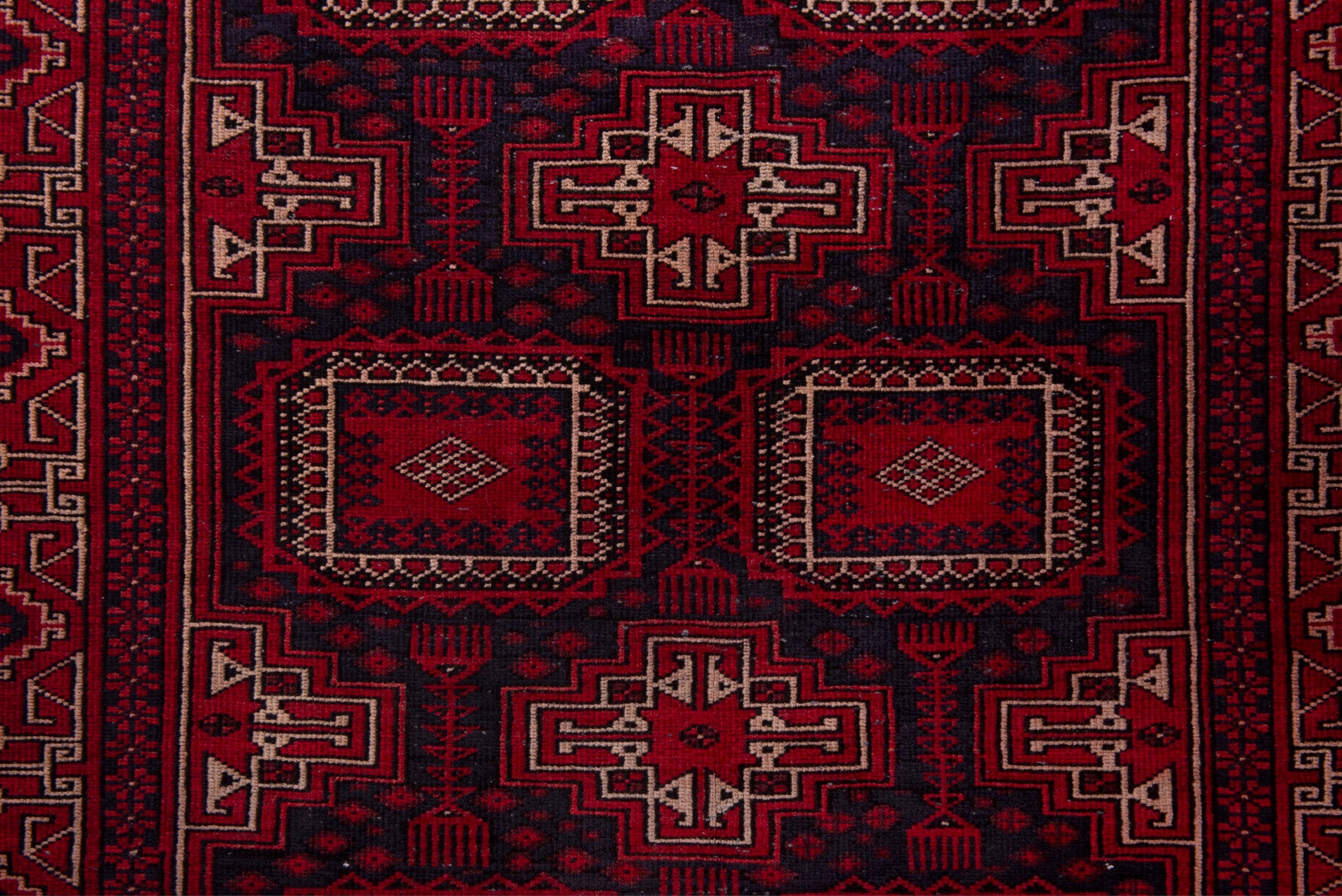 Persian Baluch runner rug in burgundy and deep red, view 15 of 21