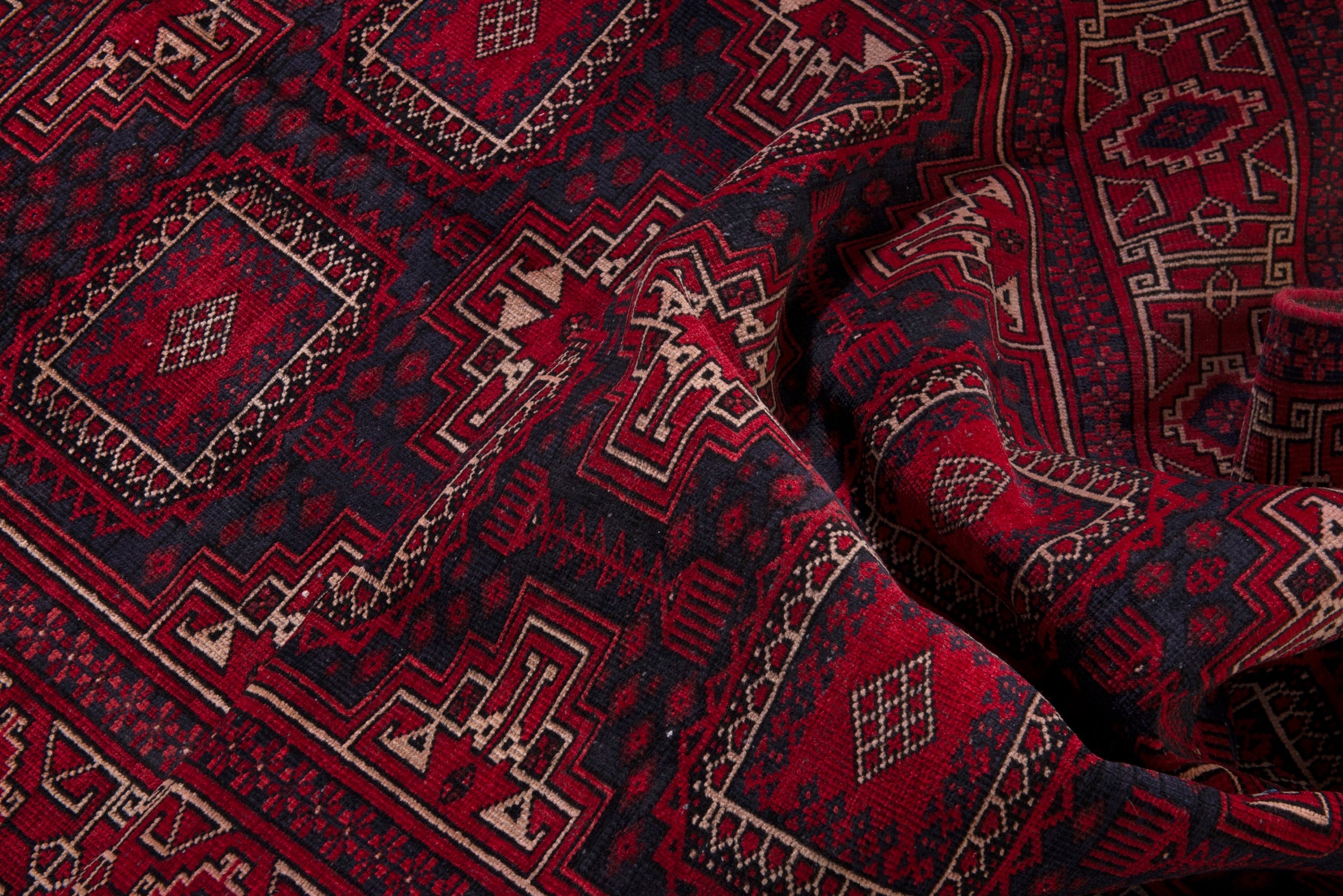 Persian Baluch runner rug in burgundy and deep red, view 19 of 21
