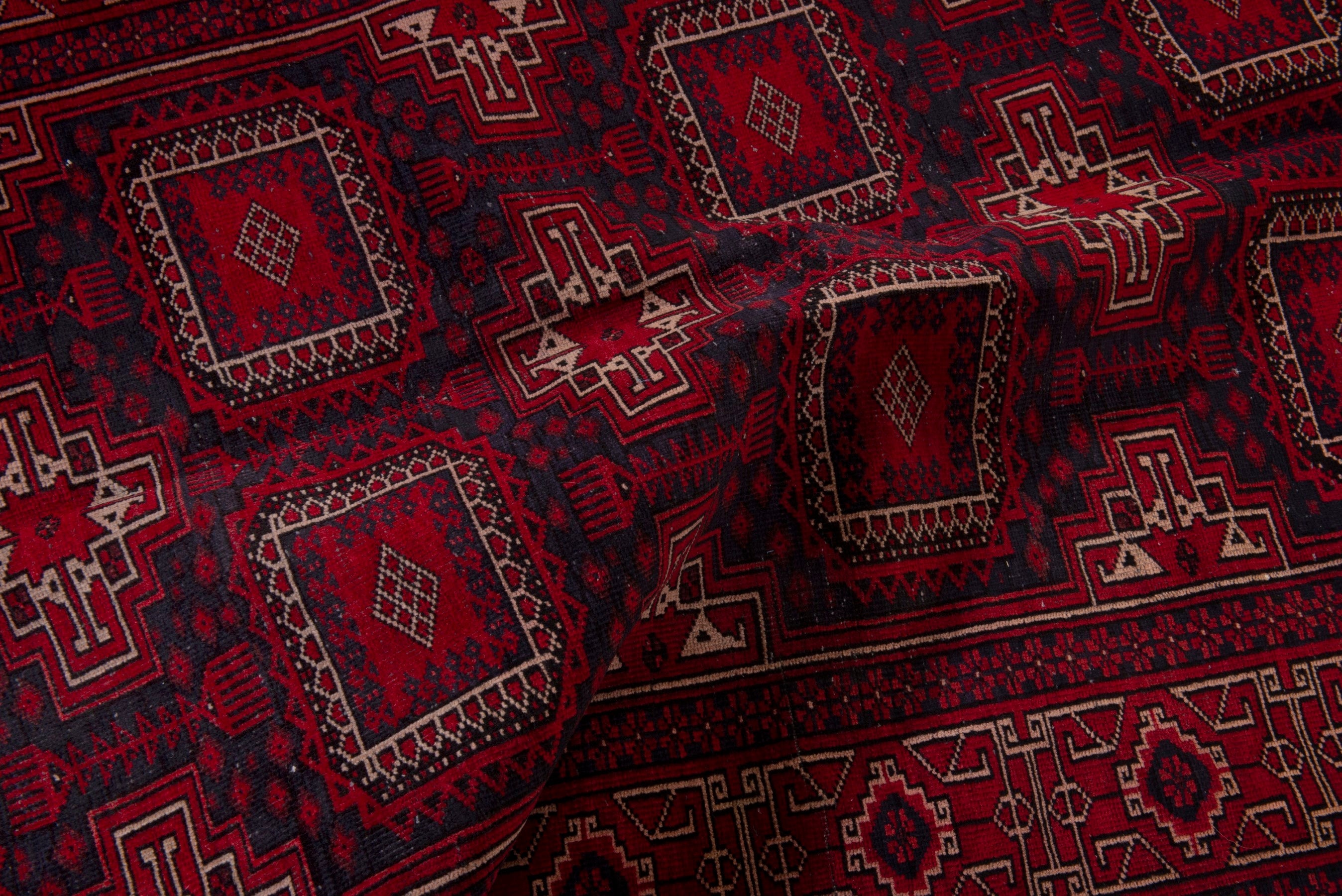 Persian Baluch runner rug in burgundy and deep red, view 20 of 21