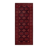 Persian Baluch runner rug in burgundy and deep red, 3'11" x 9'2"