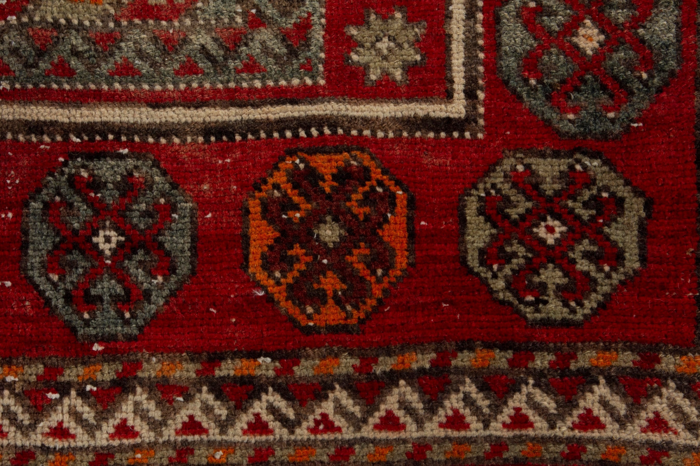Persian Ghoochan area rug in deep red and rust, view 12 of 19