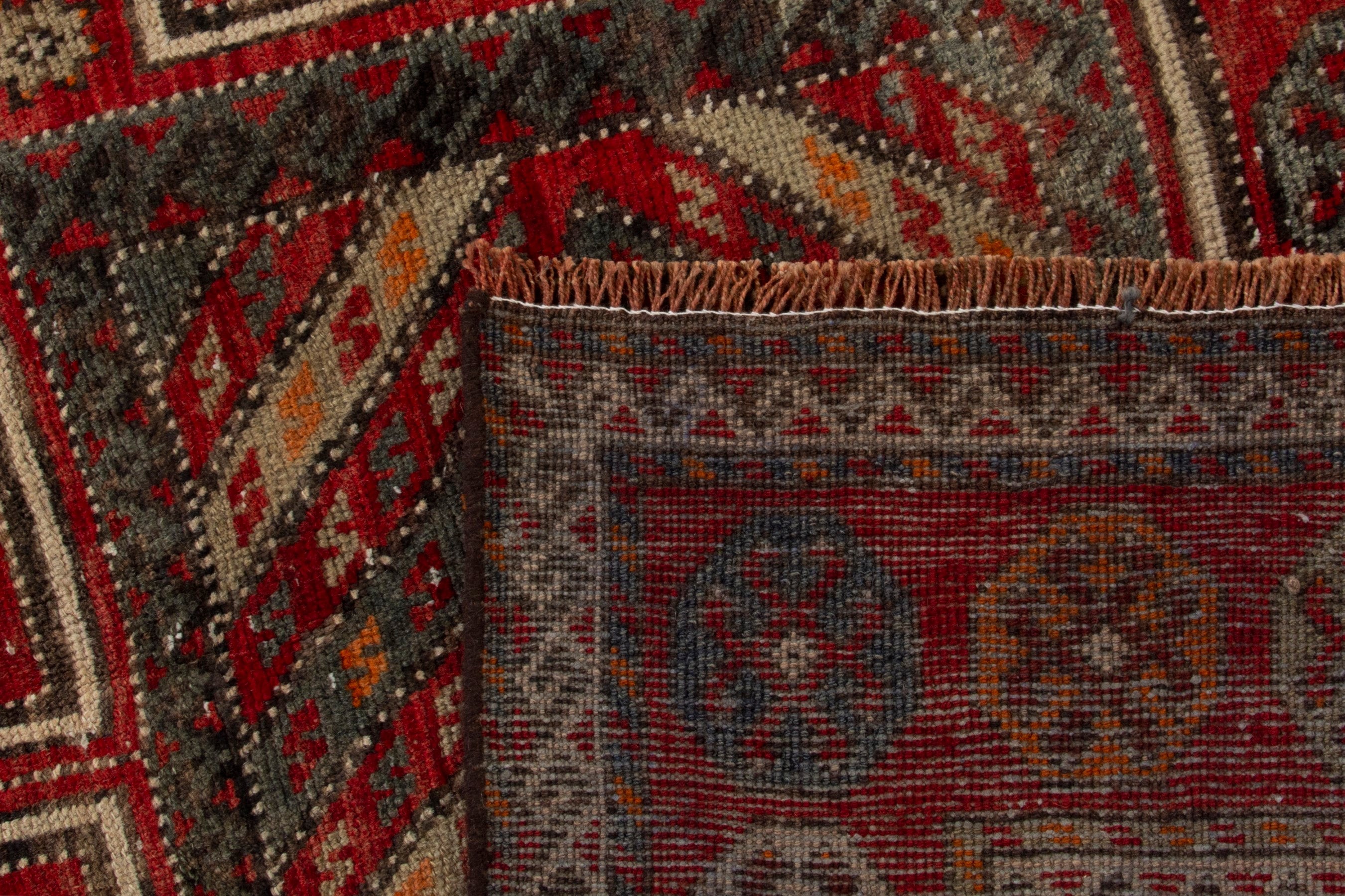 Persian Ghoochan area rug in deep red and rust, view 19 of 19