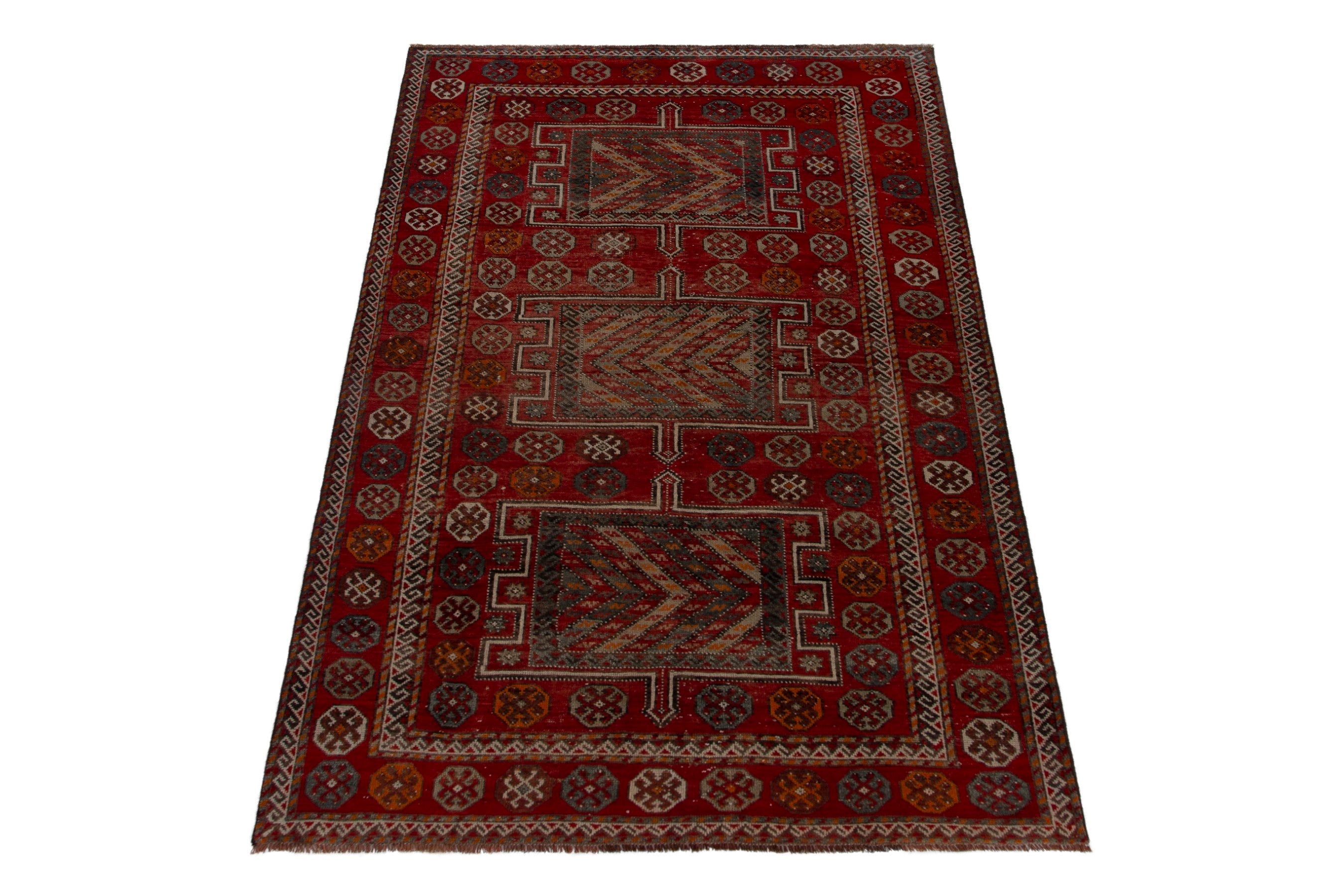 Persian Ghoochan area rug in deep red and rust, view 2 of 19