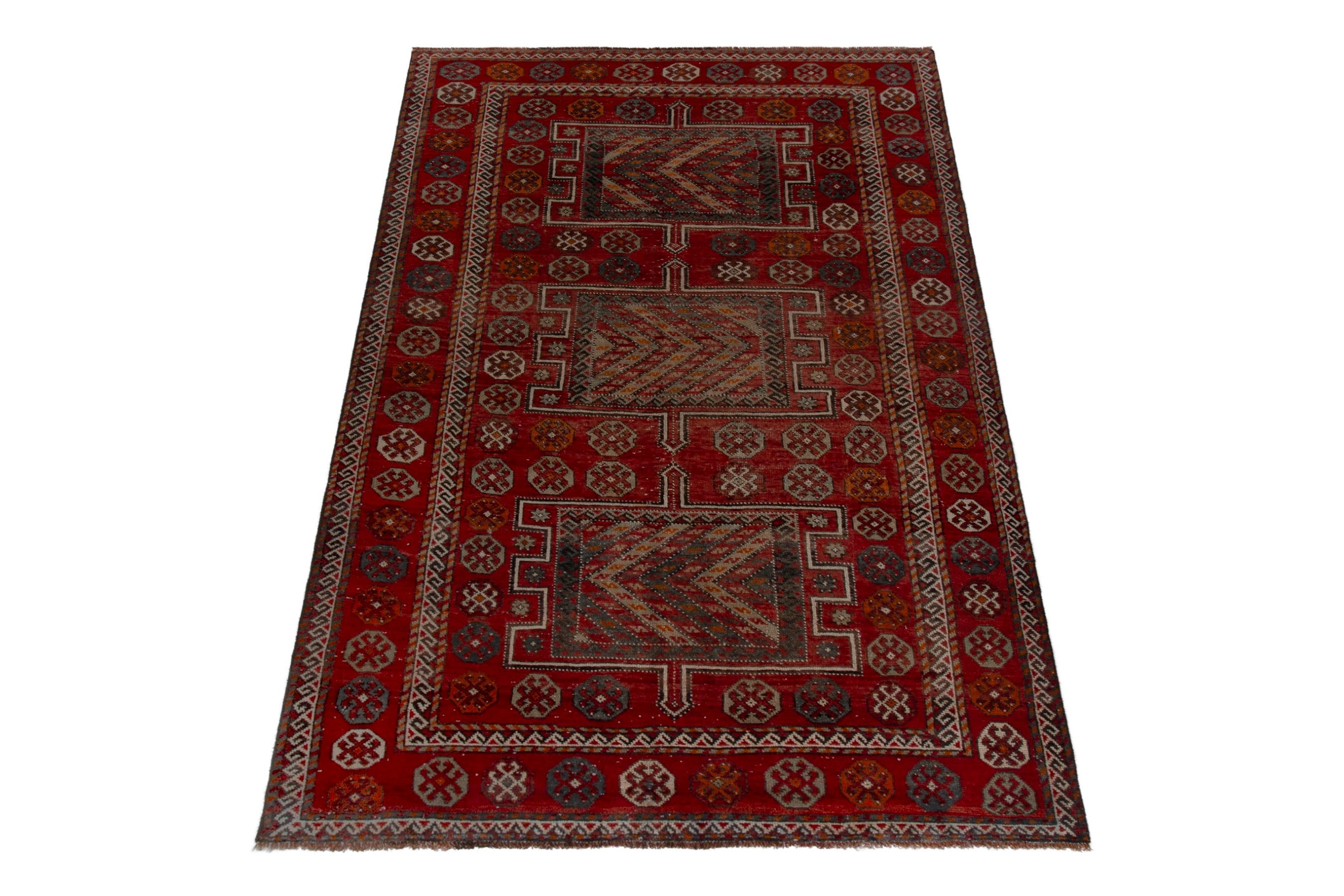 Persian Ghoochan area rug in deep red and rust, view 3 of 19