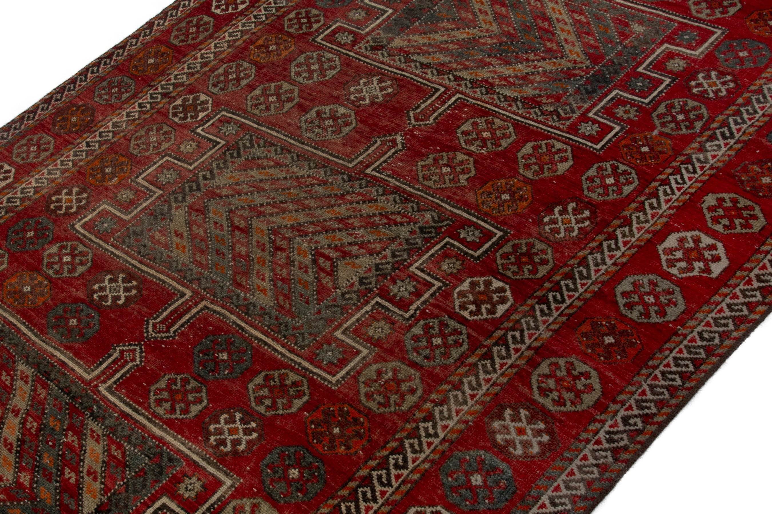 Persian Ghoochan area rug in deep red and rust, view 4 of 19