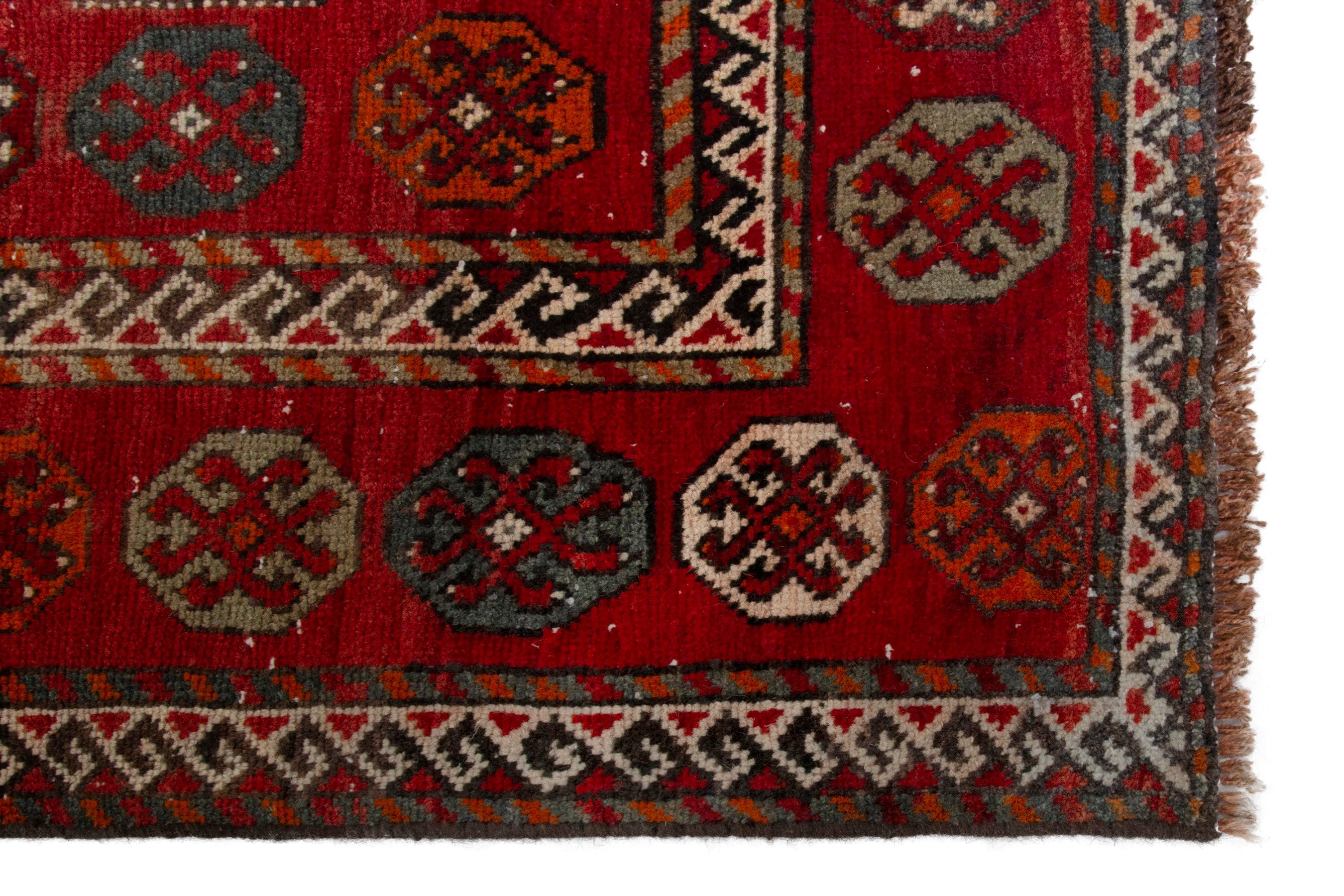 Persian Ghoochan area rug in deep red and rust, view 5 of 19