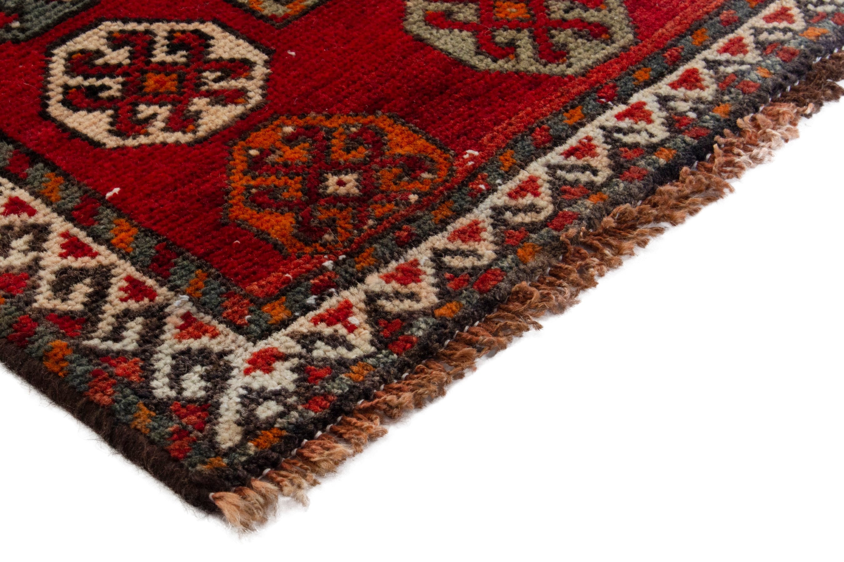 Persian Ghoochan area rug in deep red and rust, view 6 of 19