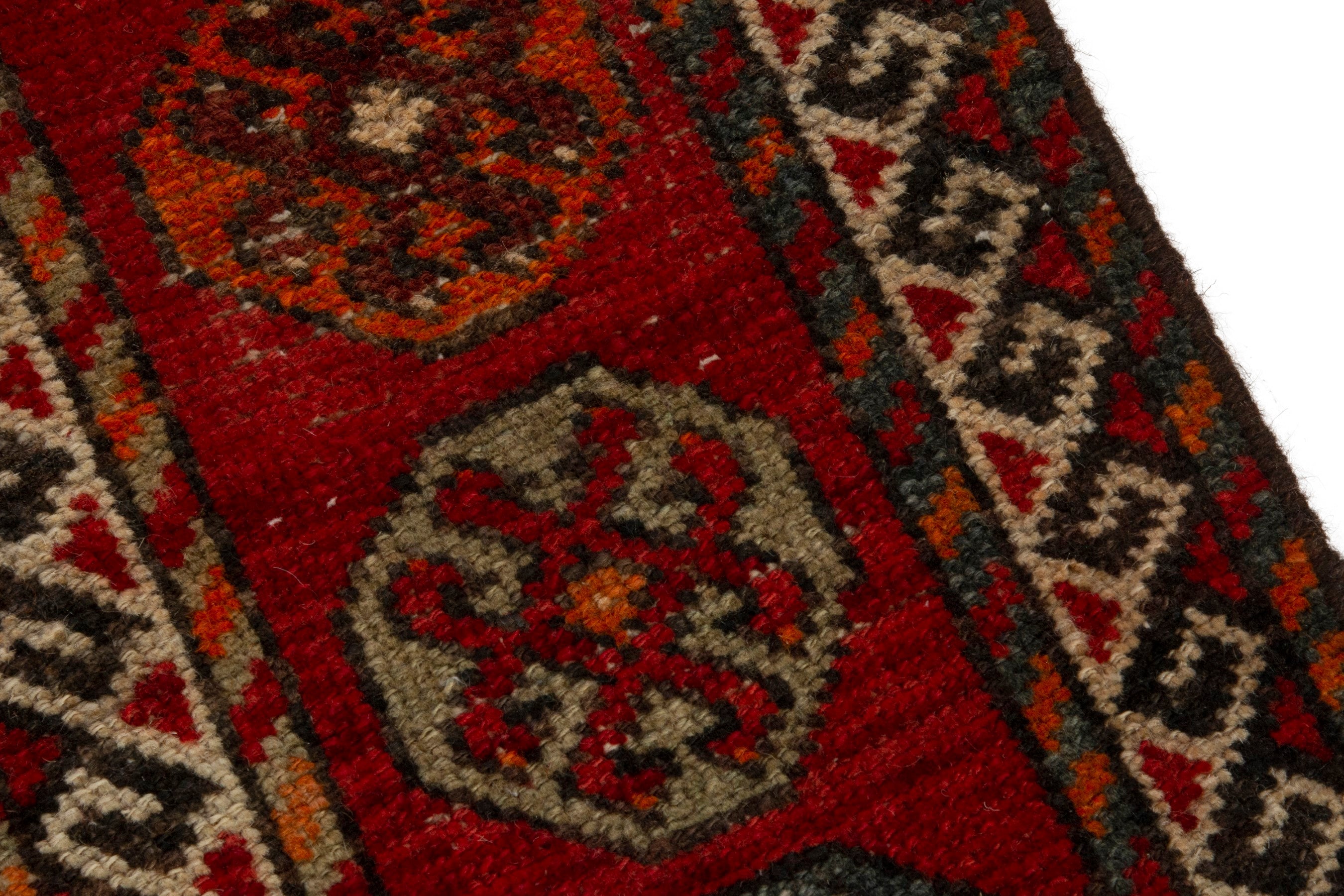 Persian Ghoochan area rug in deep red and rust, view 8 of 19