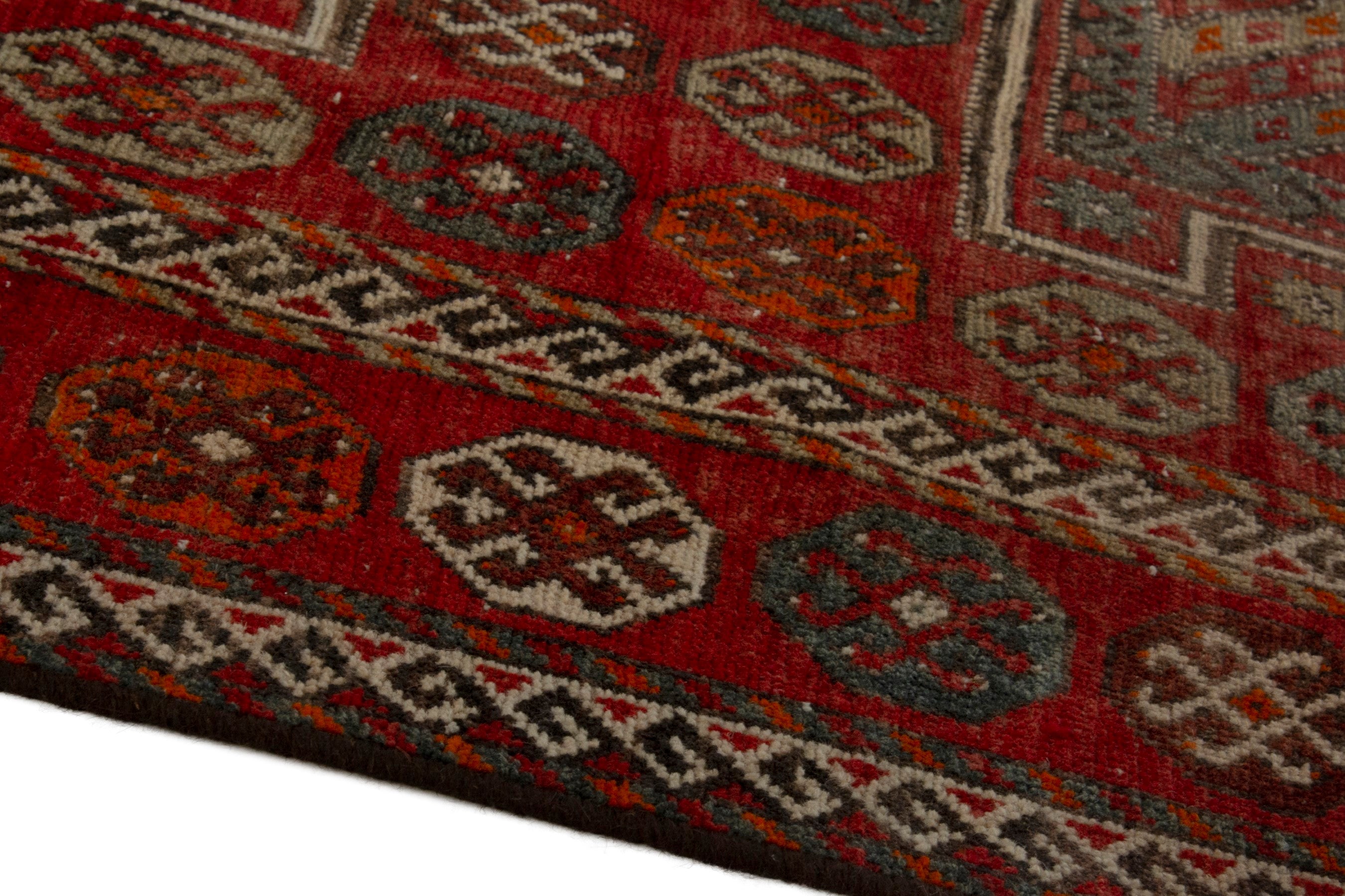 Persian Ghoochan area rug in deep red and rust, view 9 of 19
